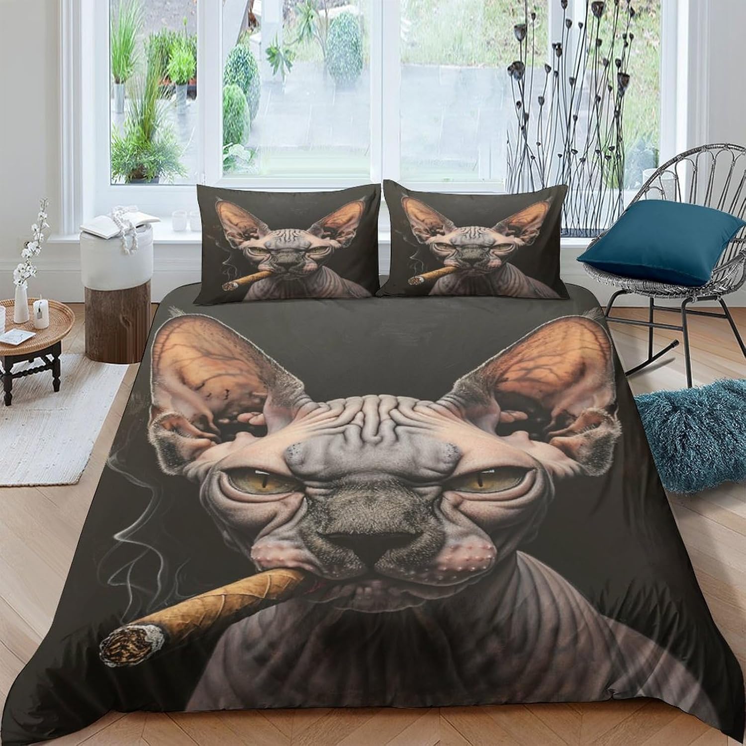 Housse de couette chat 240x220 pour chambre d'enfant cocooning