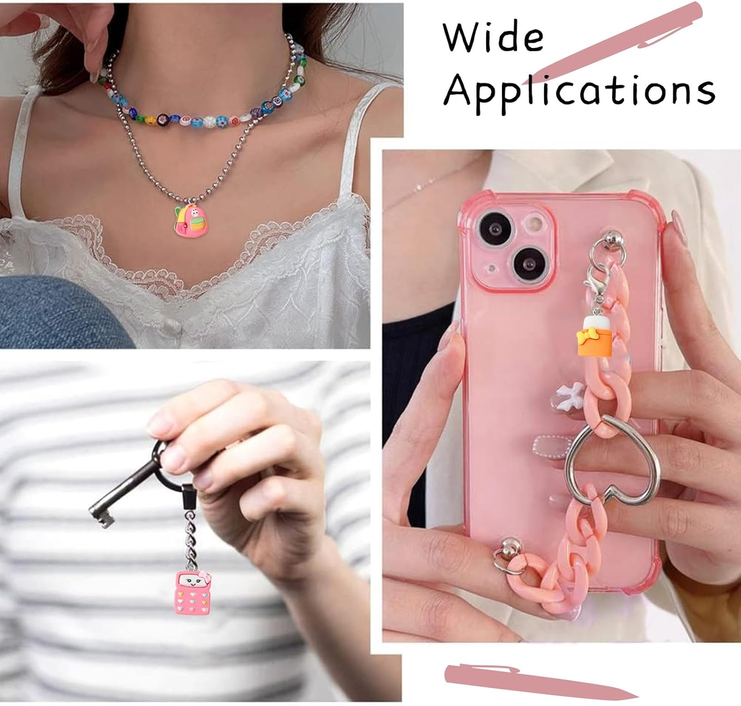 DanLingJewelry 55Pcs 11 Styles Resin Back to School Charms Colorful Stationery School Supplies Charms for Teacher's Day Jewelry Making - Image 7