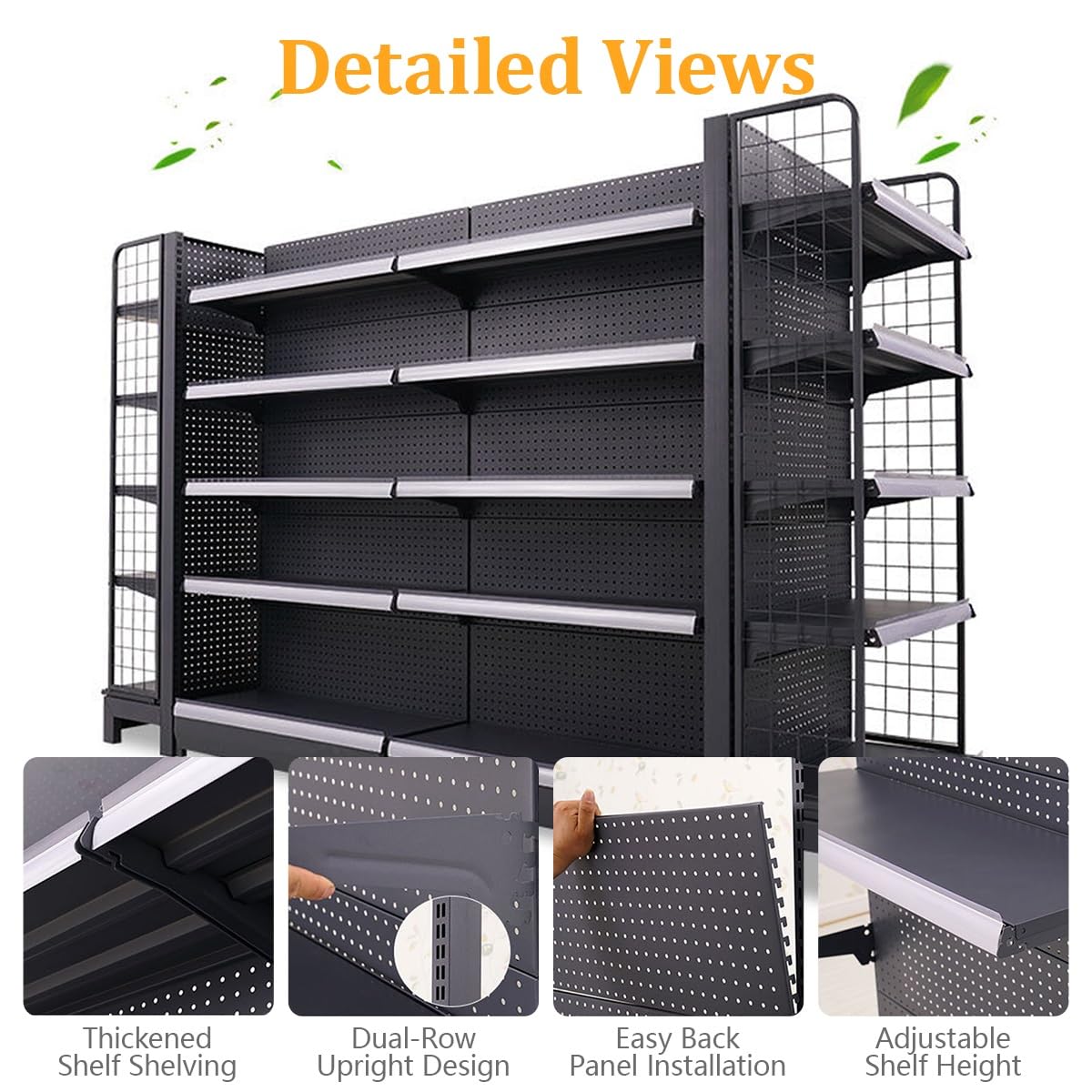 Doppelseitiges Gondelregal, Snack-Organizer für Einzelhandel, Convenience Store oder Bürobedarf, robuster Regalständer