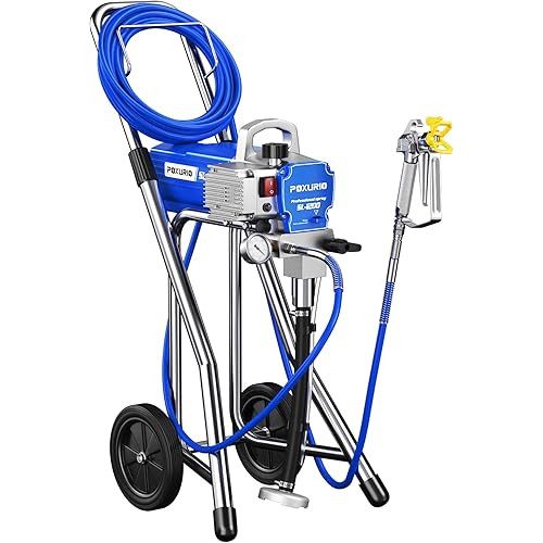 3300PSI Cart Airless Paint Sprayer, 1200W High Efficiency Paint Sprayer with Extension Rod, Thinning-Free for Home Exterior and Interior, Garage, Deck