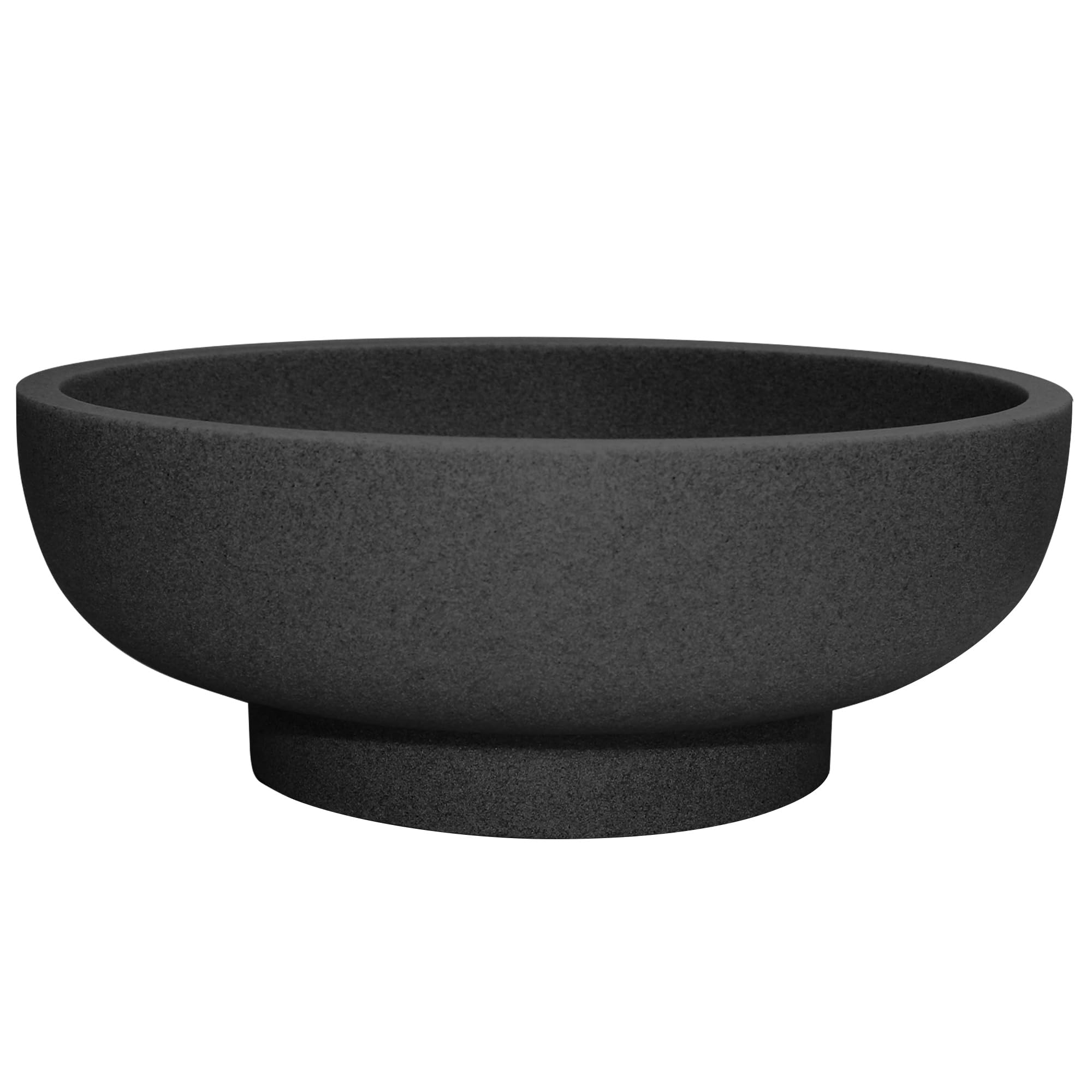 lin chuan large decorative bowl, fruit bowl for kitchen counter, modern resin bowl for home decor, key holder for entry table, artificial stone black