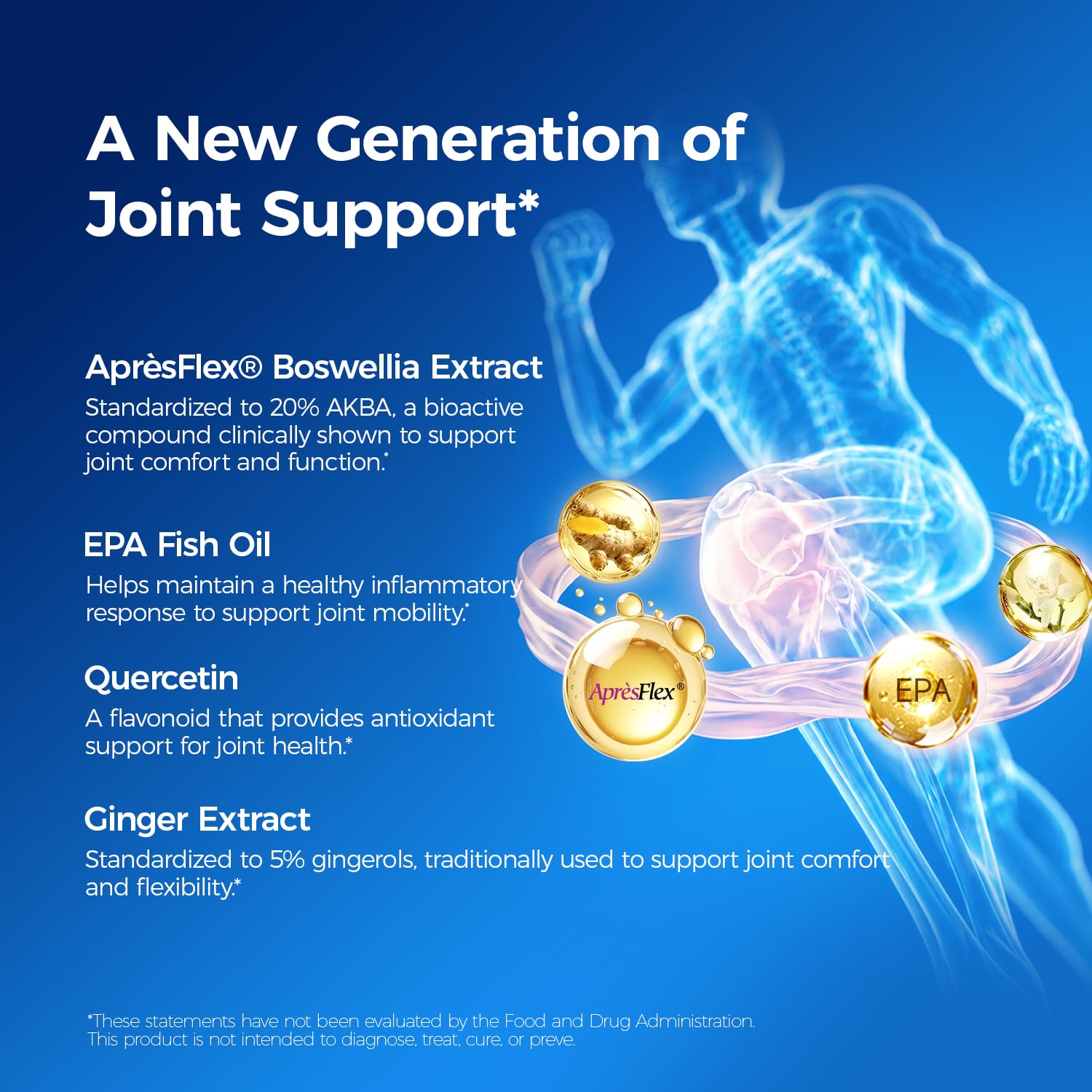 Joint Support Supplement, ApresFlex Boswellia, EPA, Quercetin, 60 Softgels — Amazon image 4
