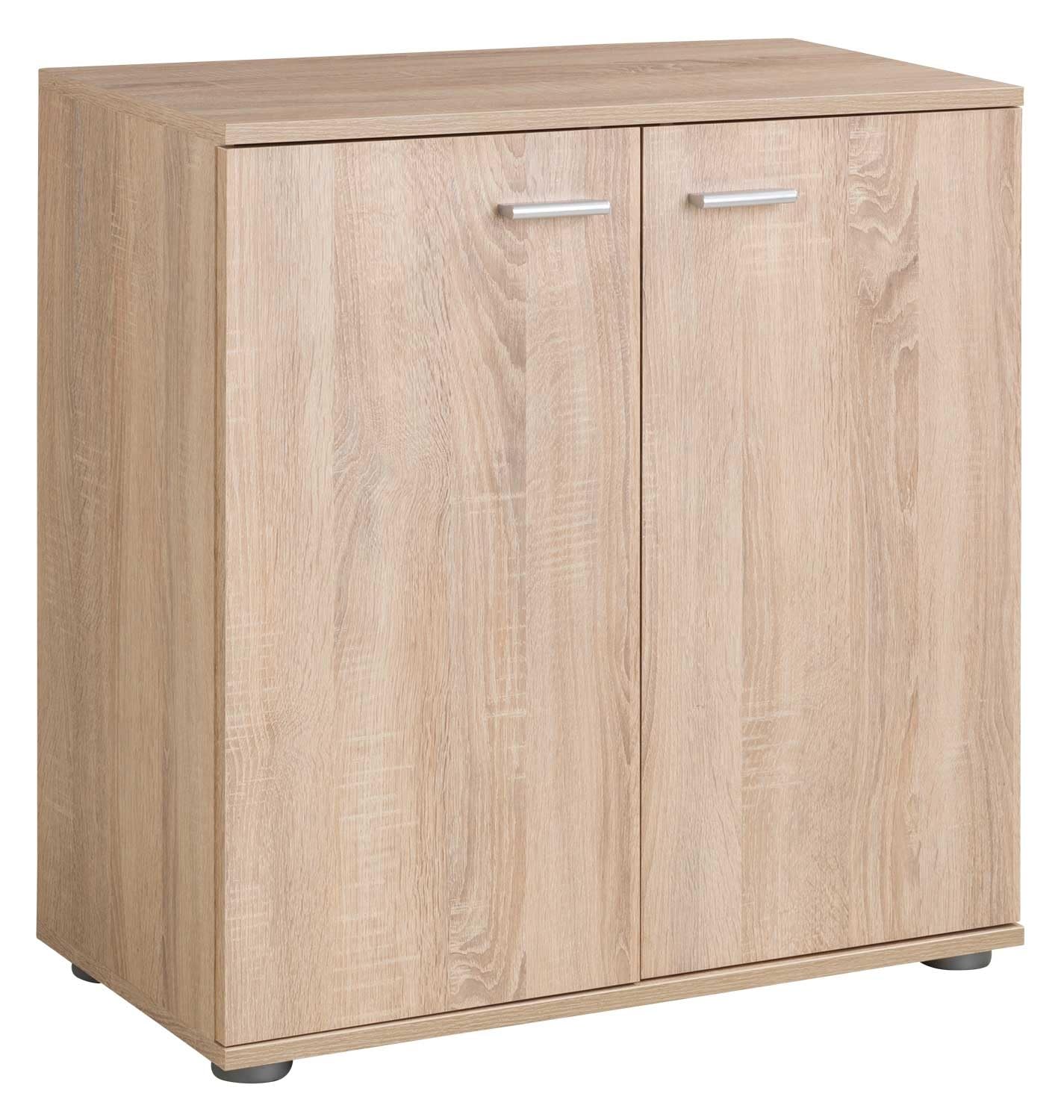 Kommode mit 2 Türen - Eiche Sonoma - 71 cm breit - Sideboard Mehrzweckschrank