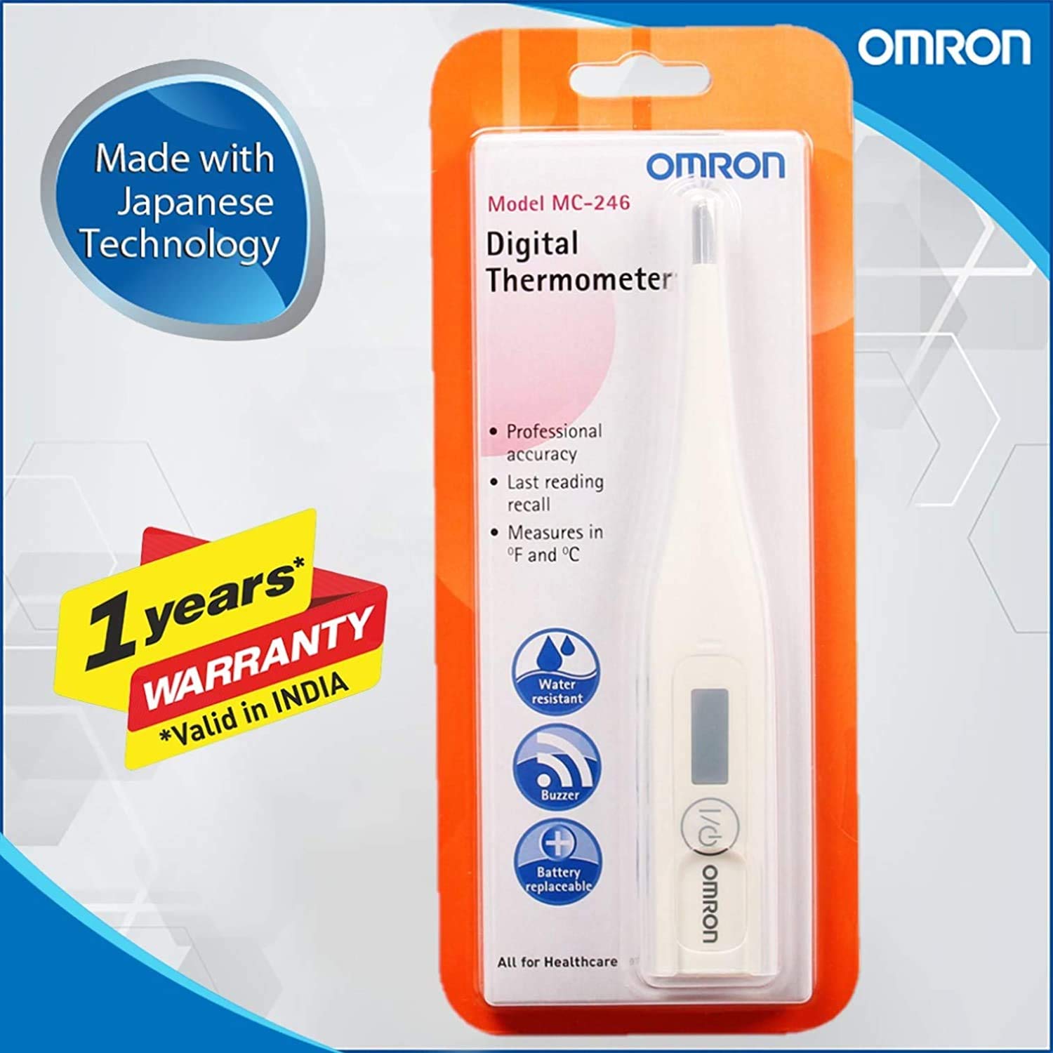 Omron Automatic Upper Arm Blood Pressure Monitor and Digital Thermometer Combo, White 2
