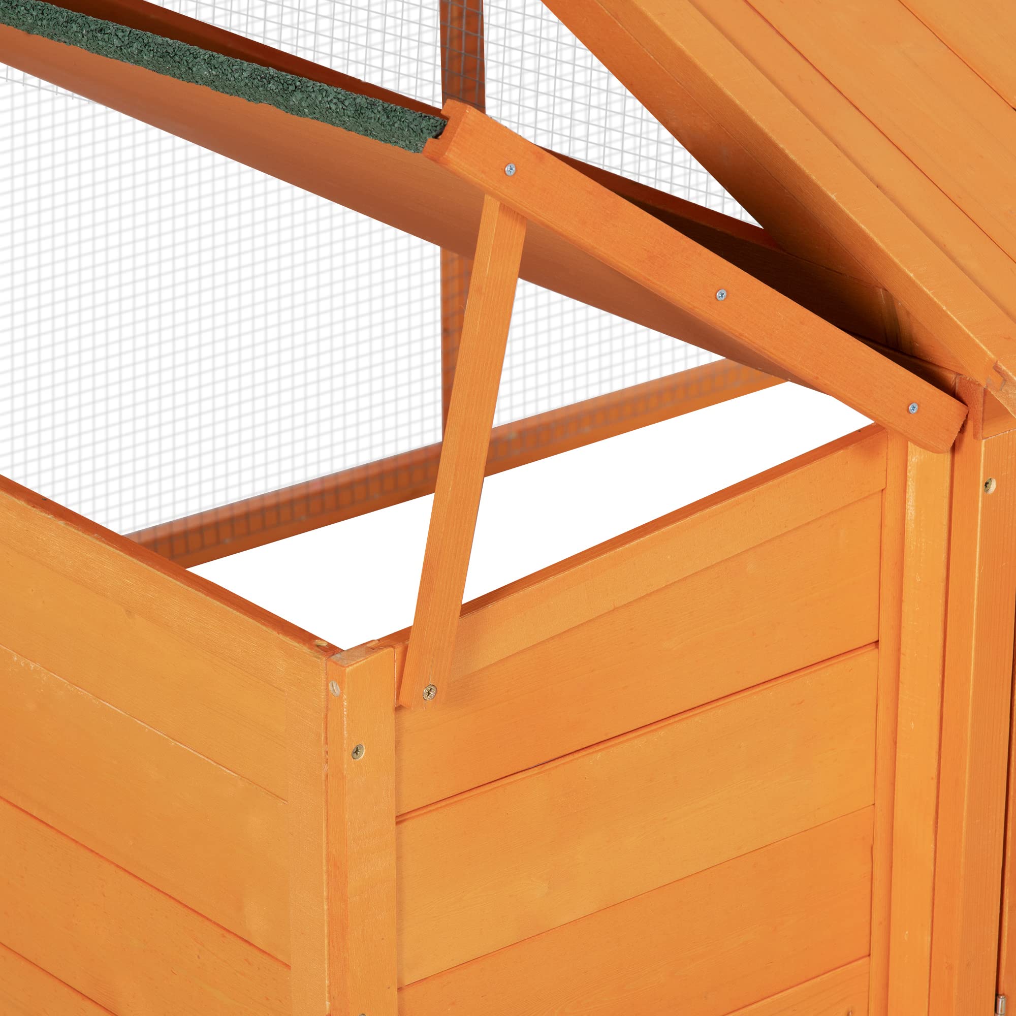 PawHut Gallinero Exterior Madera 240x112,5x76 cm Techo Abatible Corral Puertas Cerradura Nido Gallinas