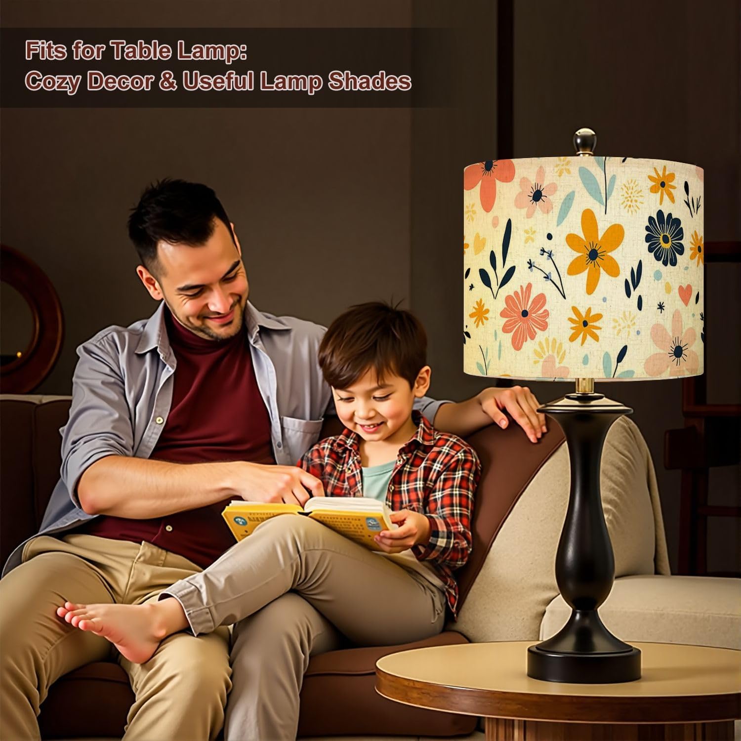 Lampshades Lamp Shades Set of 2 Seamless childish pattern fairy flowers Creative kids city texture for Light Shade for Table Lamps Floor Lamps Drum Lamp Shades Lampshade Replacement