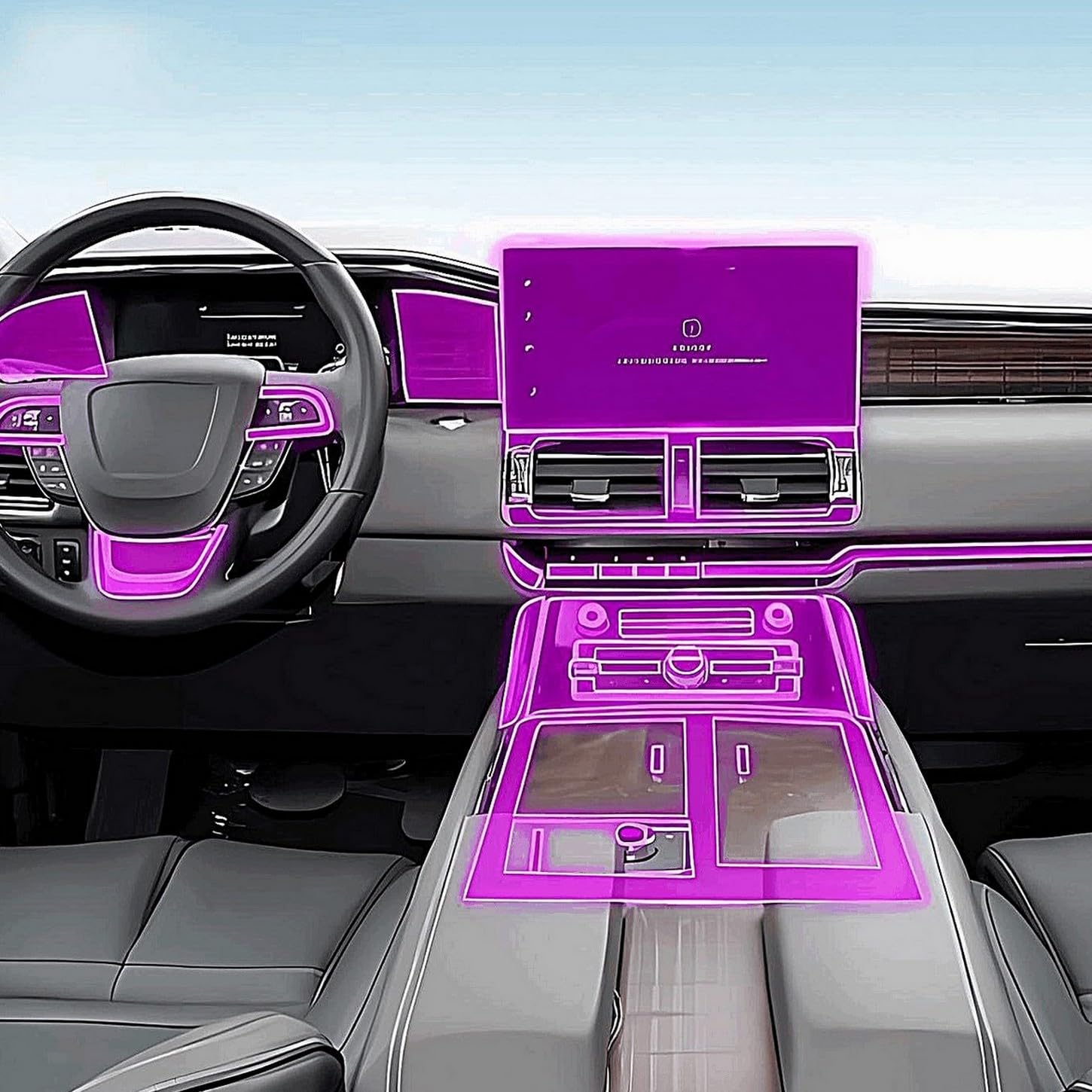 Película transparente para consola central de Lincoln Navigator: protección interior diaria LHD