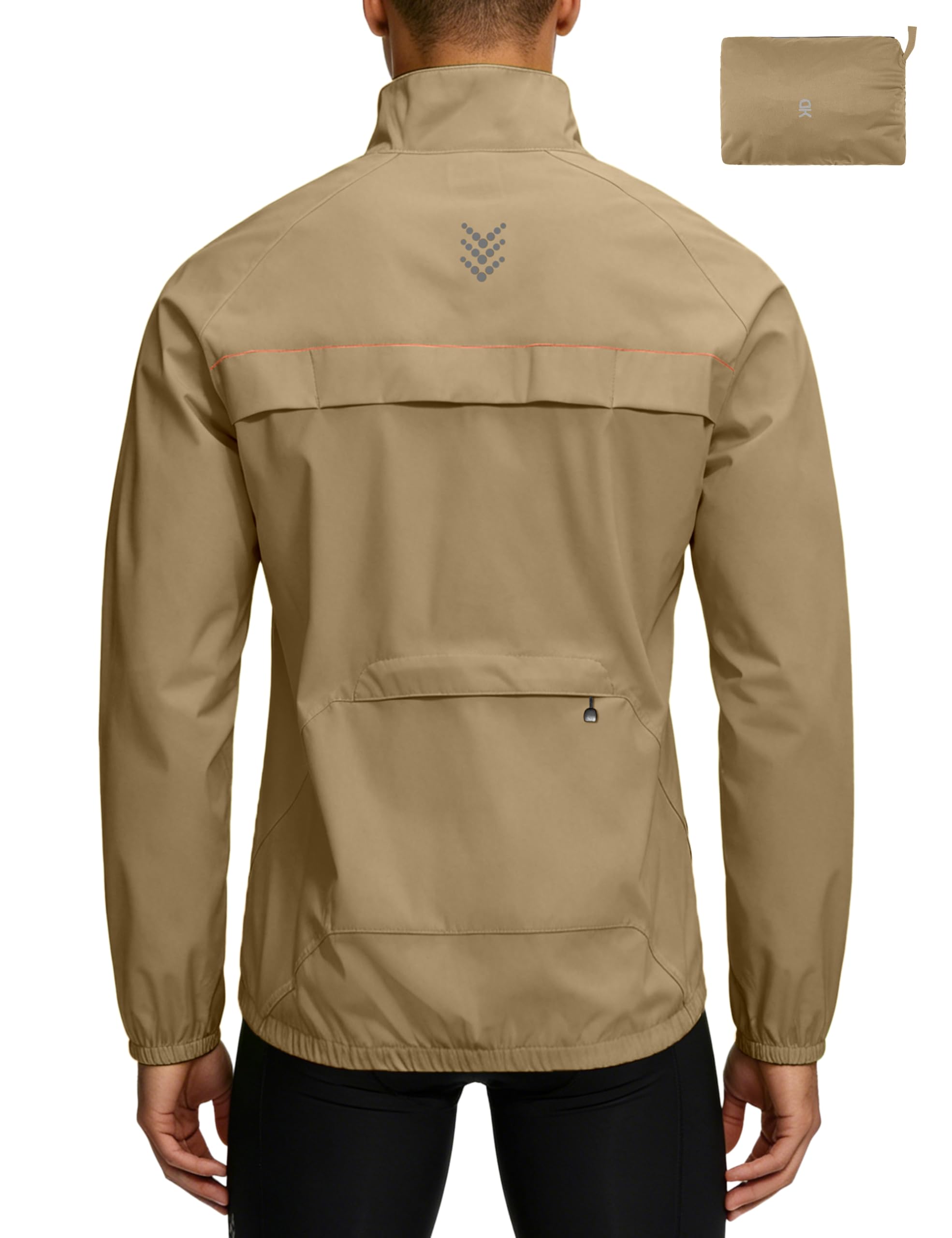 Little Donkey Andy Men's Cycling Jacket, Waterproof Lightweight Windbreaker, Packable