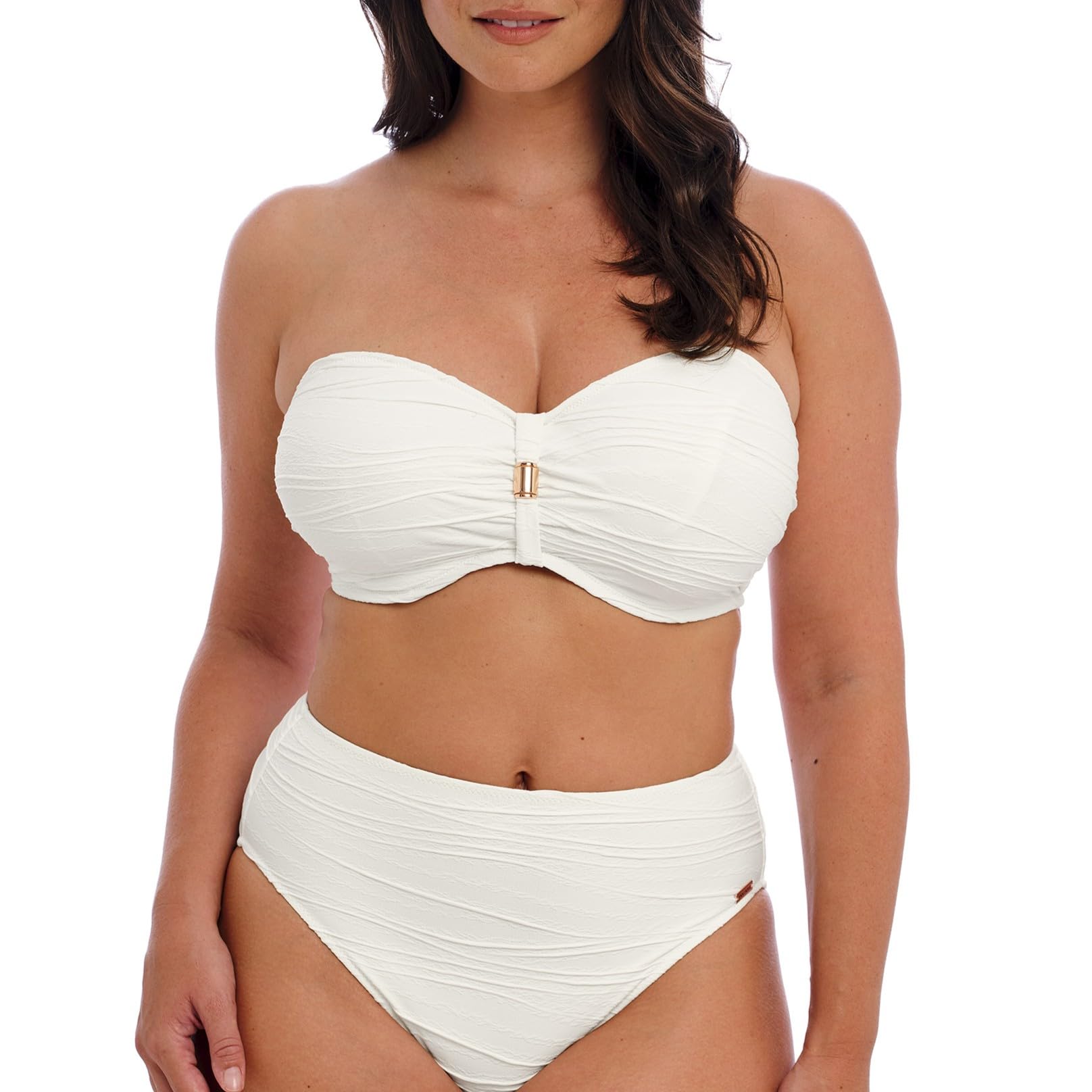 Fantasie Beach Waves Underwired Bandeau Bikini Top - White