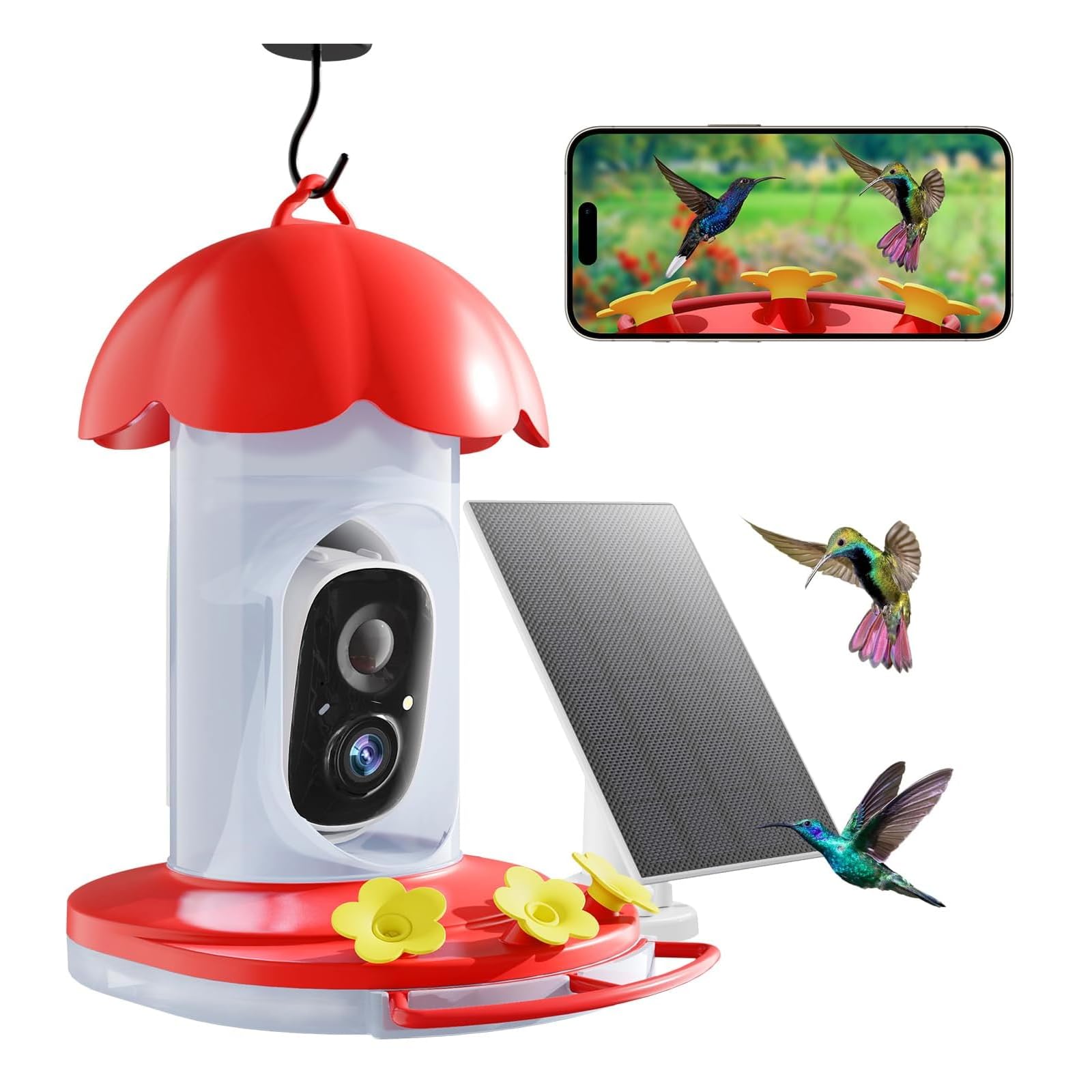 YXZYFPP Smart Hummingbird Feeder, Smart Bird Feeder for Outdoors, Bird Watching Camera with Ant Moat, Auto Record Video, AI Identify Bird Species&Instant Notification Ideals