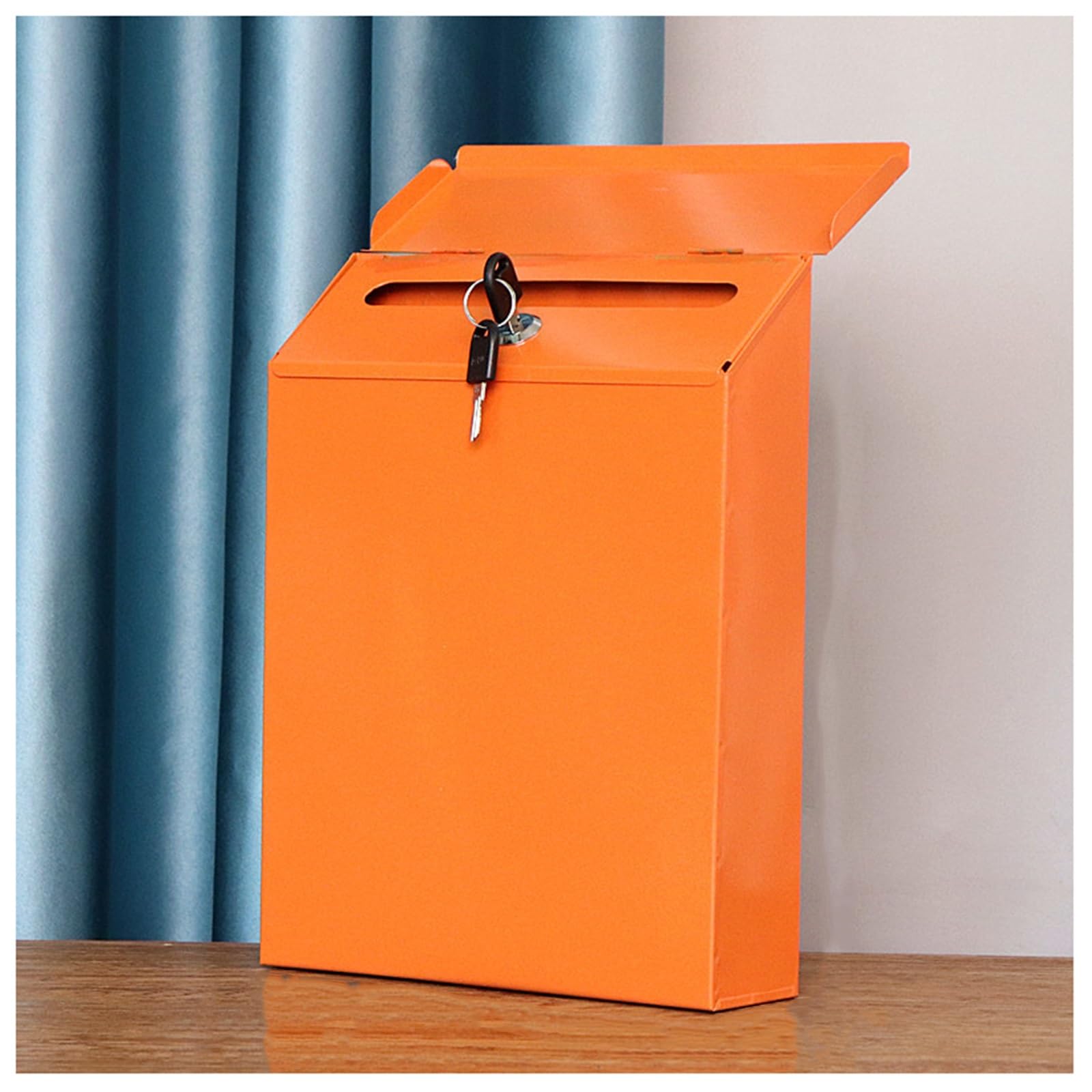 NQNFWCRJ Metal Mailbox with Lock Plastic Spraying and Baking Paint Process Outdoor Rainproof Mailboxes with Lid Wall Mounted Parcel Boxes with Hooks