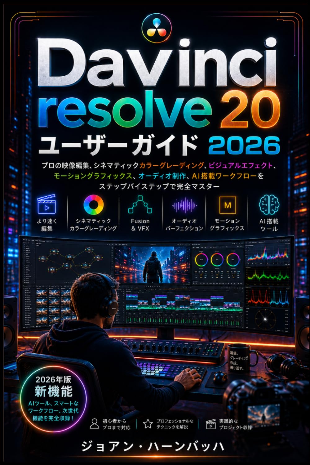 DaVinci Resolve 20 ユーザーガイド 2026: 最新のAIツールを使って、プロ並みのビデオ編集、カラーグレーディング、視覚効果、オーディオミキシングをステップバイステップで学ぼう – 初心者から経験者まで対応