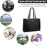 LOVEVOOK Laptop Tote Bag for Women 15.6 Inch Waterproof Leather Computer Bags Women Business Office Work Bag Briefcase