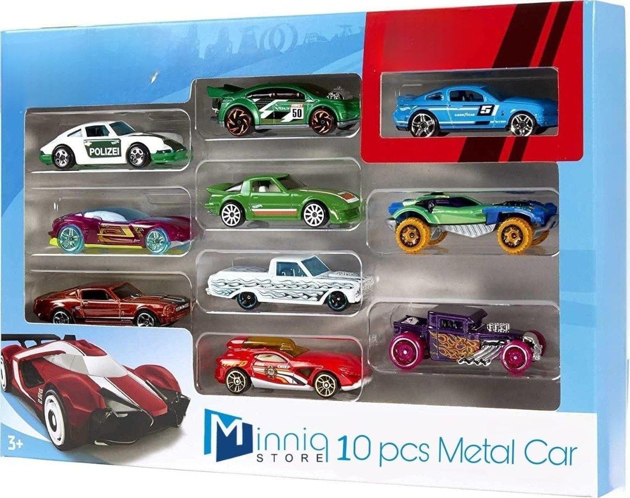 Minniq STORE Exclusive Collection of Toy Vehichals Metal Die-Cast Mini Derby Racers Series Small Movie Vehicles Cars Play Set for Kids (Multicolor)(Alloy Car Set 10 pcs)