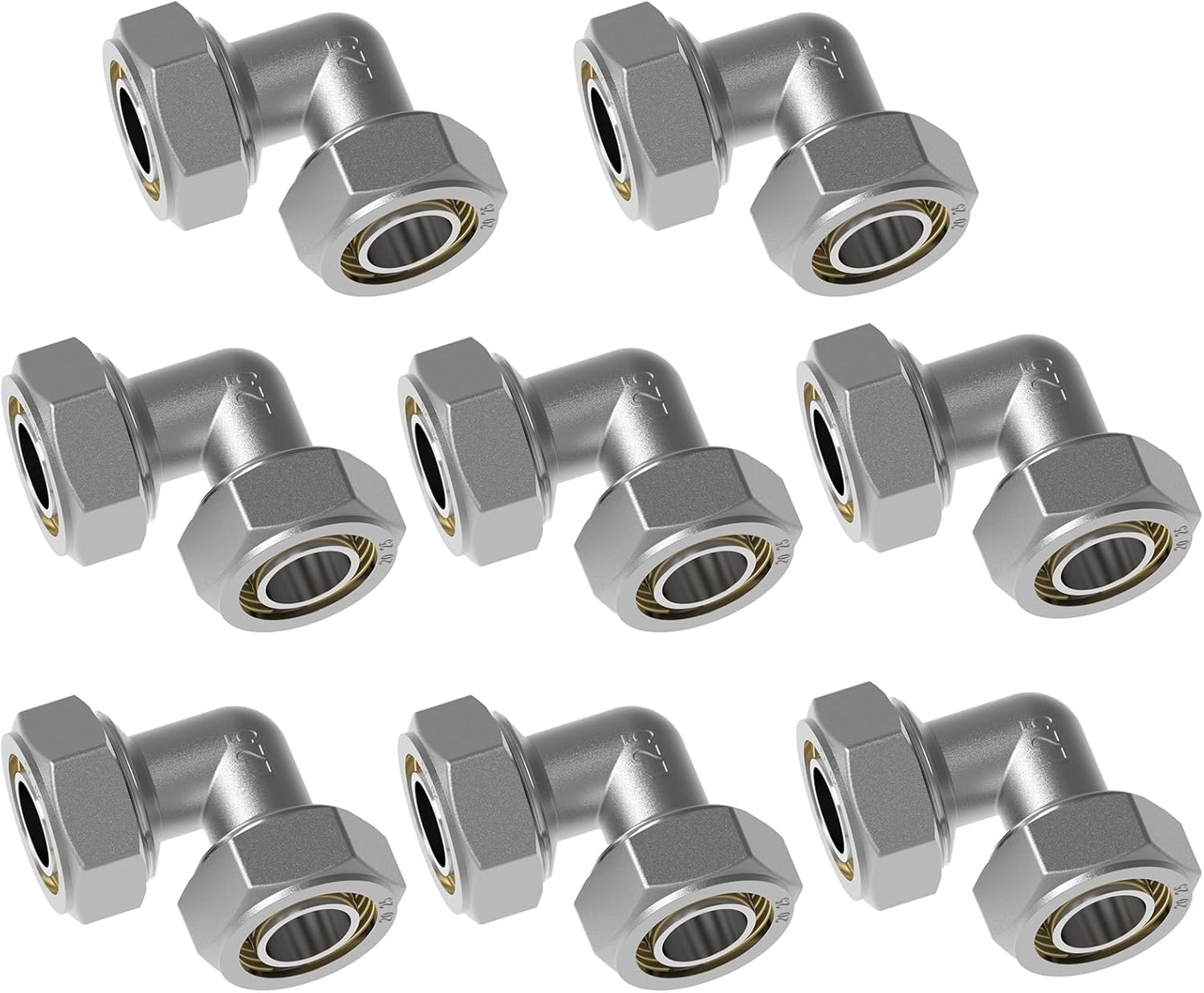 8Pcs 3/4" Equal Elbow Air line Fittings for 3/4 Inch Tubing Compatible with Compressed Air Piping System, Compressor Accessories Kit for Shop Air Line System