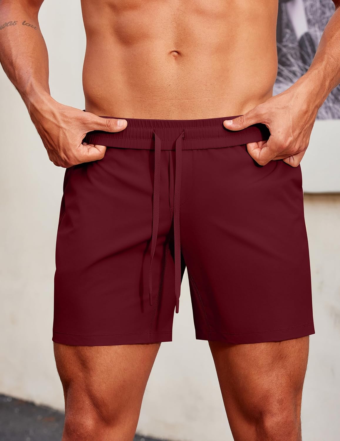 PINSPARK Men's Gym Workout Shorts - 7" Quick Dry Running Athletic Shorts with Towel Loop and Zipper Pockets - Image 4