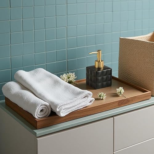 Miniatura 3 de Dispensador de jabón negro y dorado, acabado mate de cerámica, diseño retro con base cuadrada para encimera de fregadero de baño, dispensador de