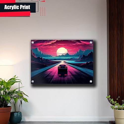Miniatura 4 de Unique Synthwave Style Retro Art, 80s style art, framed poster print, guest room art, cool living room art, Wall Art Living Room, Wall Art