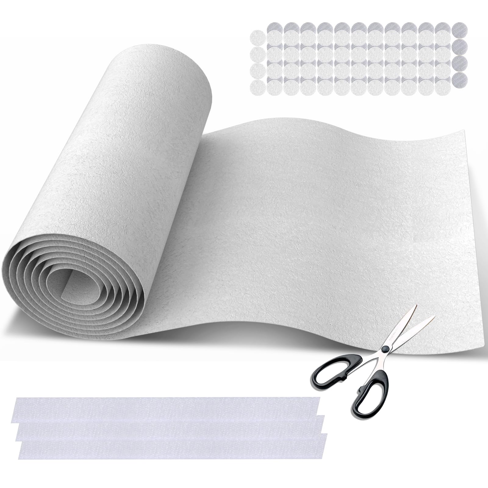 MERV 13 Filter Material, 23 Ft² Cut to Fit Air Filter Material for Captures Dust and Pet Dander as Small as 0.3 Microns. With Adhesive Hook Tape, Suitable for Ceiling and HVAC Furnace Vents
