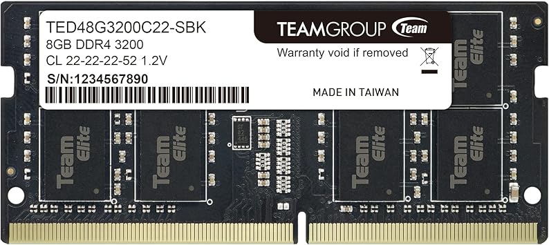 TEAMGROUP Elite DDR4 8GB Single 3200MHz PC4-25600 CL22 Unbuffered Non-ECC 1.2V SODIMM 260-Pin Laptop Notebook PC Computer Memory Module Ram Upgrade - TED48G3200C22-S01