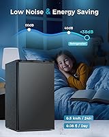 Vista 4 de Mini refrigerador con congelador - 3.2 pies cúbicos, refrigerador mini de una sola puerta con termostato ajustable, refrigerador pequeño