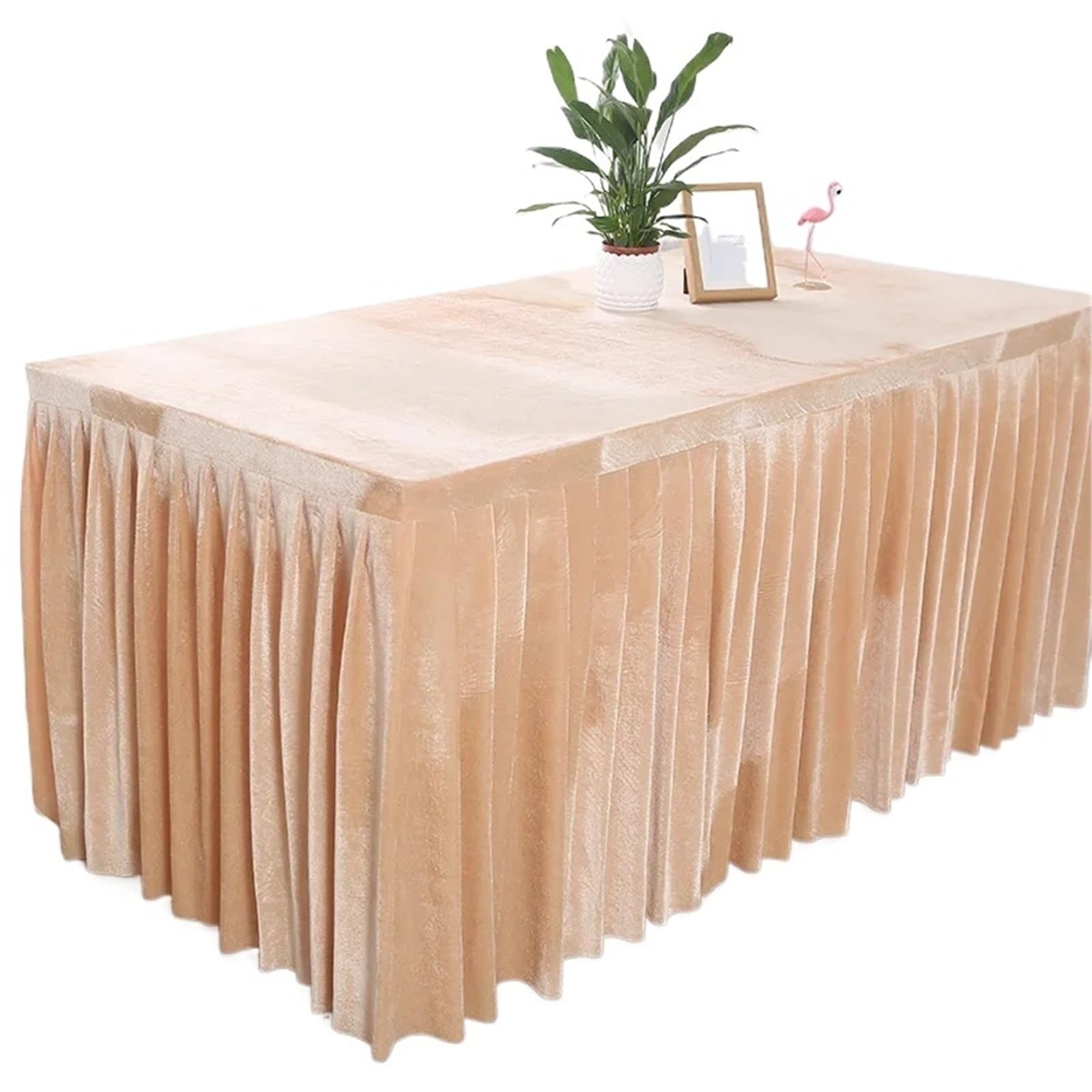 SUBLXPoten Tablecloth with Pleated Skirt 75cm Height Conference Banquet Wedding Thick Tablecloths Rectangular Table Cover(Color 14,120x60x75cm)
