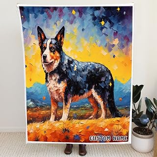 Australian Terrier Dog Blanket, Soft Warm Fleece Blanket, Australian Terrier Dog Angel with a Golden Halo Dog Throw Blanket, Gifts for Husband 20DOGT1-S3-21