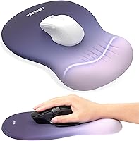 TECKNET Ergonomic Mouse Pad with Wrist Rest - Memory Foam, Concave Design, Non-Slip Base, Pain Relief for Office Gaming Laptop PC, Gradient Blue