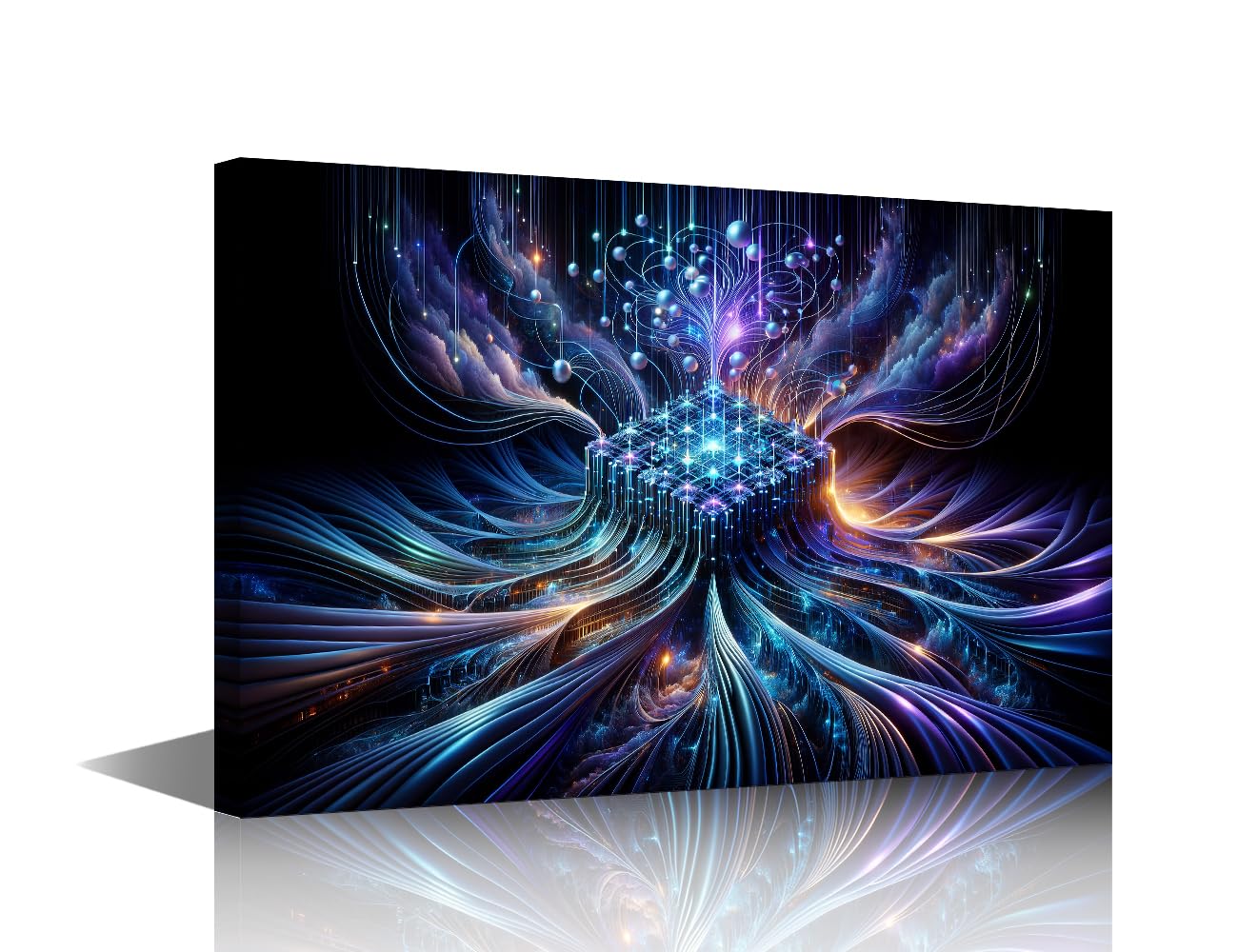 TISHIRON Artificial Intelligence Canvas Print Wall Art Set House Wall Decor Technology Pictures for Living Room Wall Decoration Modern Artwork for Bedroom Art Work for Home 12" Wx18 Hx1 Panel