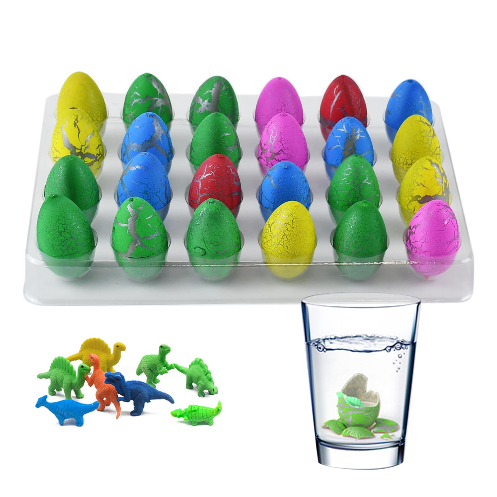 Huevos Dinosaurios Pequeños,Huevos Dinosaurio Agua,24 Huevo Dinosaurios Juguete,Estar Agrietado Huevo Dinosaurio Agua