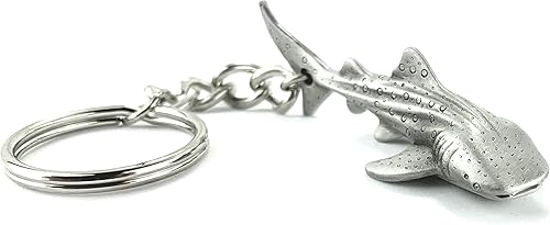 Miniatura 2 de Llavero de tiburón ballena para hombres y mujeres, llavero de tiburón ballena, regalos para amantes de los tiburones, llavero de peltre realista,