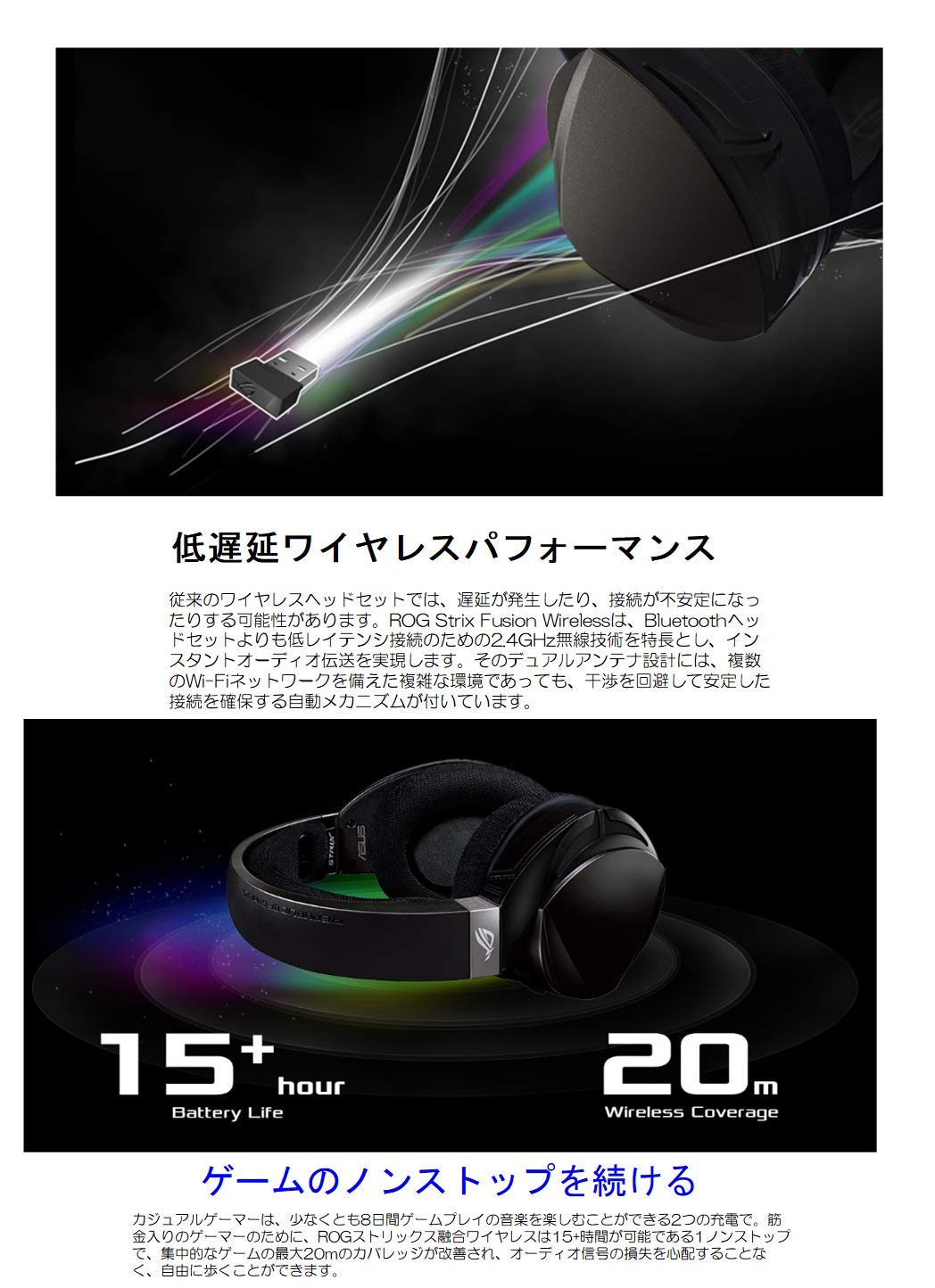 Amazon.com: ASUS ROG STRIX FUSION WIRELESS Gaming Headset For PC