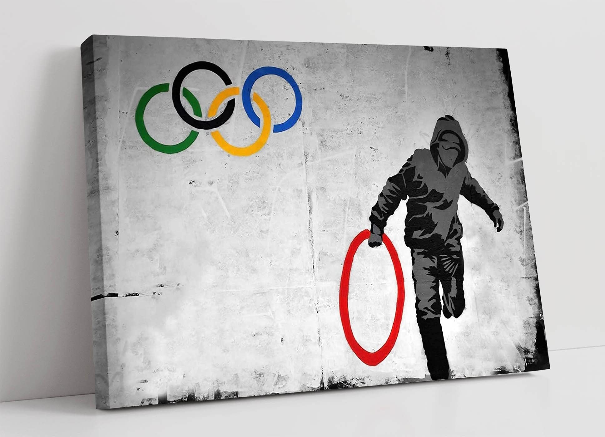 Canvasartshop - Banksy Olympic Rings- Canvas Wall Art Picture Print (18X12)