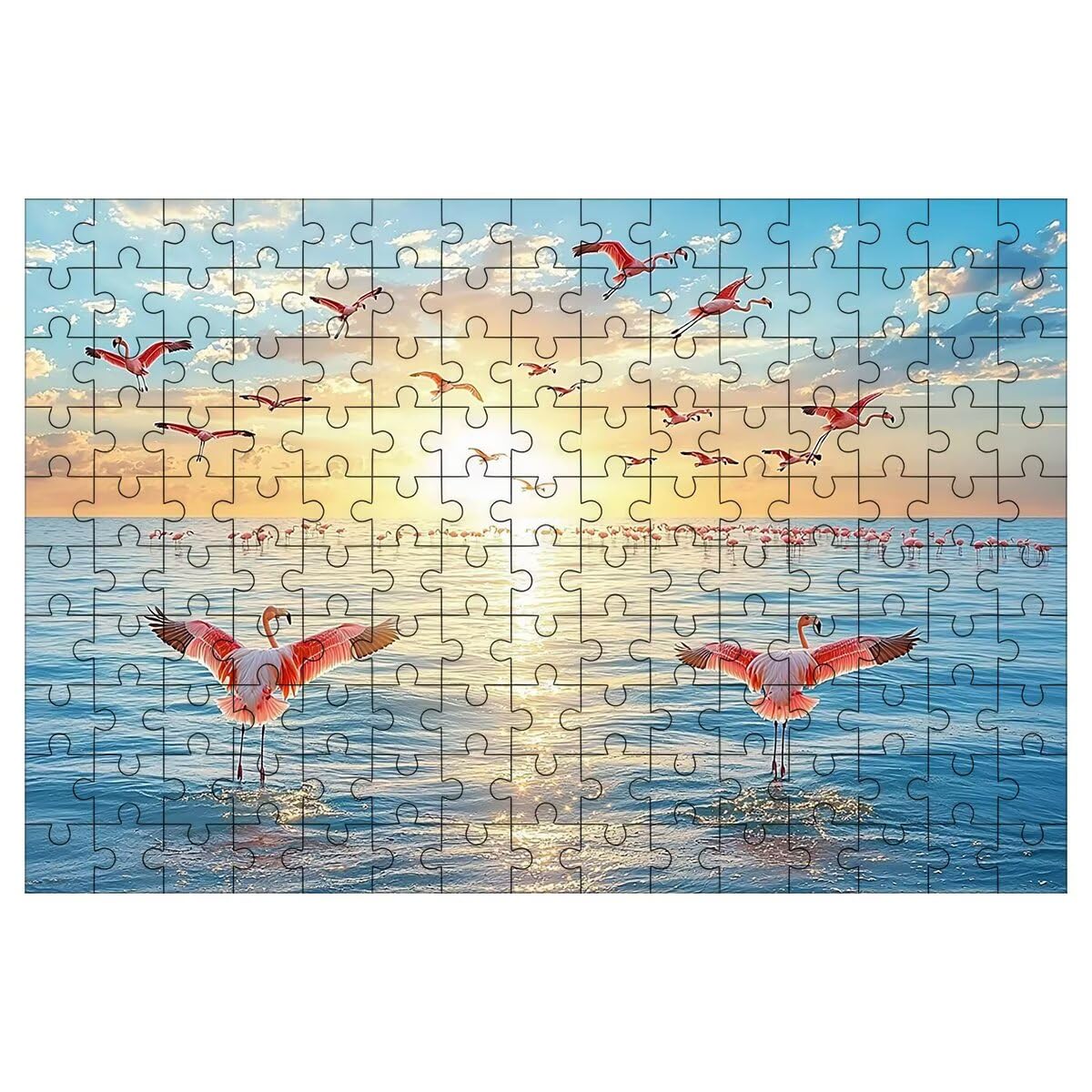 Puzzle 4000 Pezzi Fenicotteri, Puzzle Adulti Mare in Legno, 141x87cm -1473