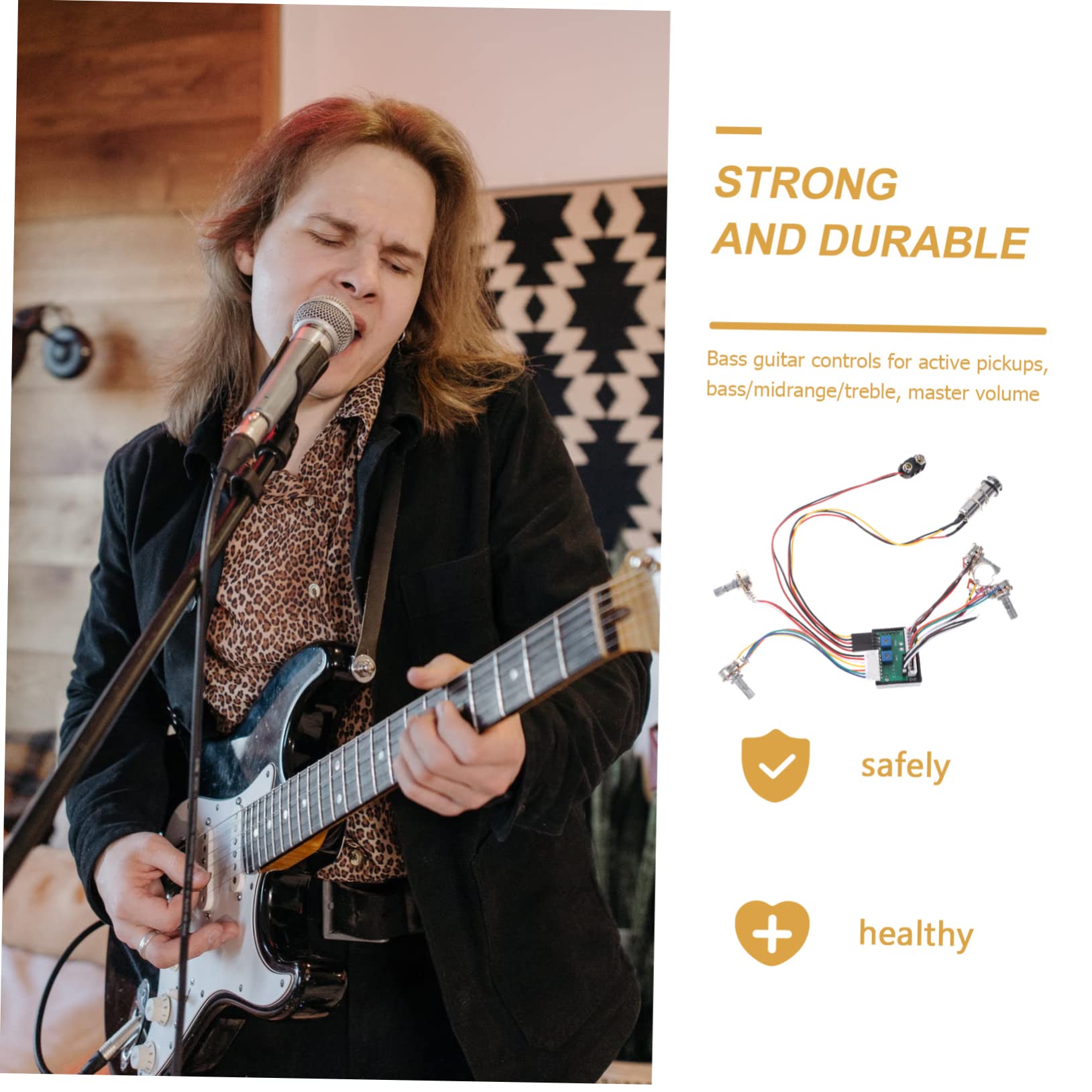 Bassgitarren Tonregler Kabelbaum 1 Satz Volume B100k Tone A250k | System Iii mit Fünf Potentiometern, 3-band Eq für E-bass und E-gitarre, Silber