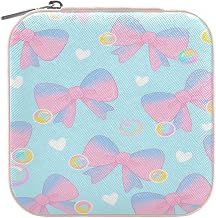Leather Jewelry Storage Case Lovely Pink Purple Bubble Heart Travel Jewelry Case Organizer for friend