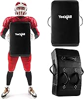 Yes4All Blocking Pad for Football, Basketball & Martial Arts Training - Durable PU Leather Shield with Solid Rivets & 5 Handles