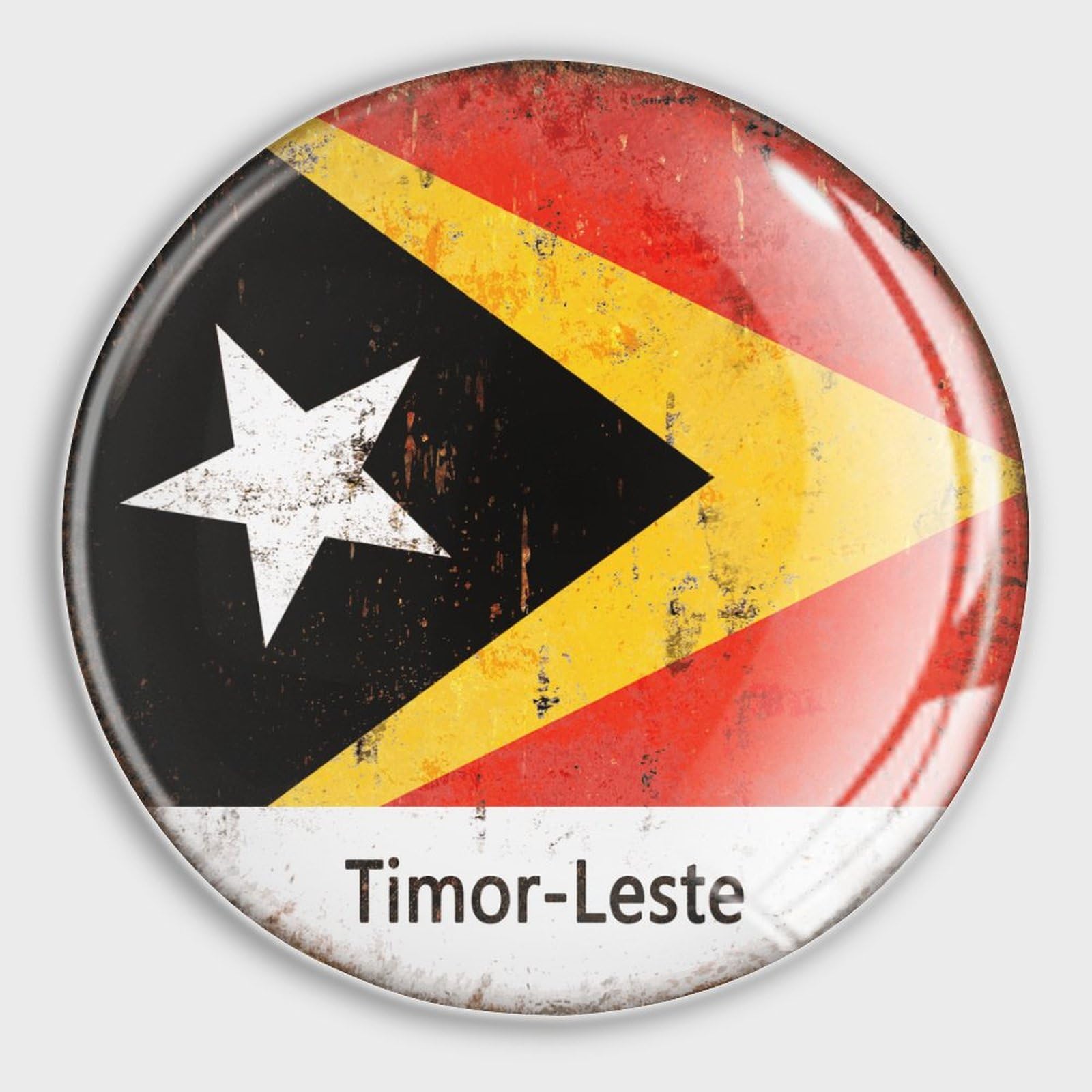 Imanes de cristal de la bandera de Timor decorativos para pizarras de escuela y taquillas