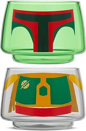 Vista 16 de JoyJolt Character - Vasos apilables de Star Wars, juego de 2 Stormtrooper de 8 onzas con cabeza y cuerpo, divertidos vasos de vidrio, mercancía