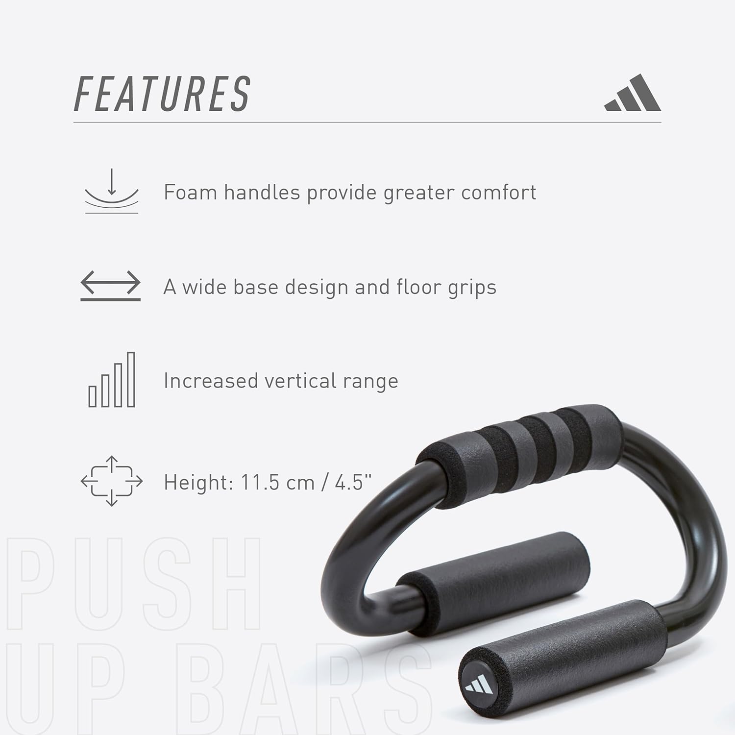Adidas ADAC-12231 BLK Push Up Bar Strength Training