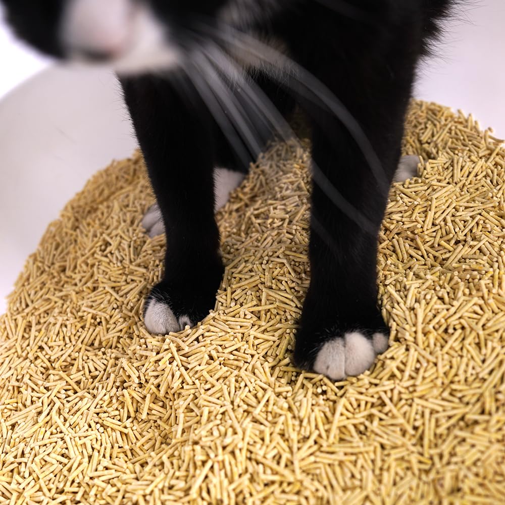 Arena para Gatos deTofu ecológico Vegetal Arena Natural Aglomerante (Lemon-24L)