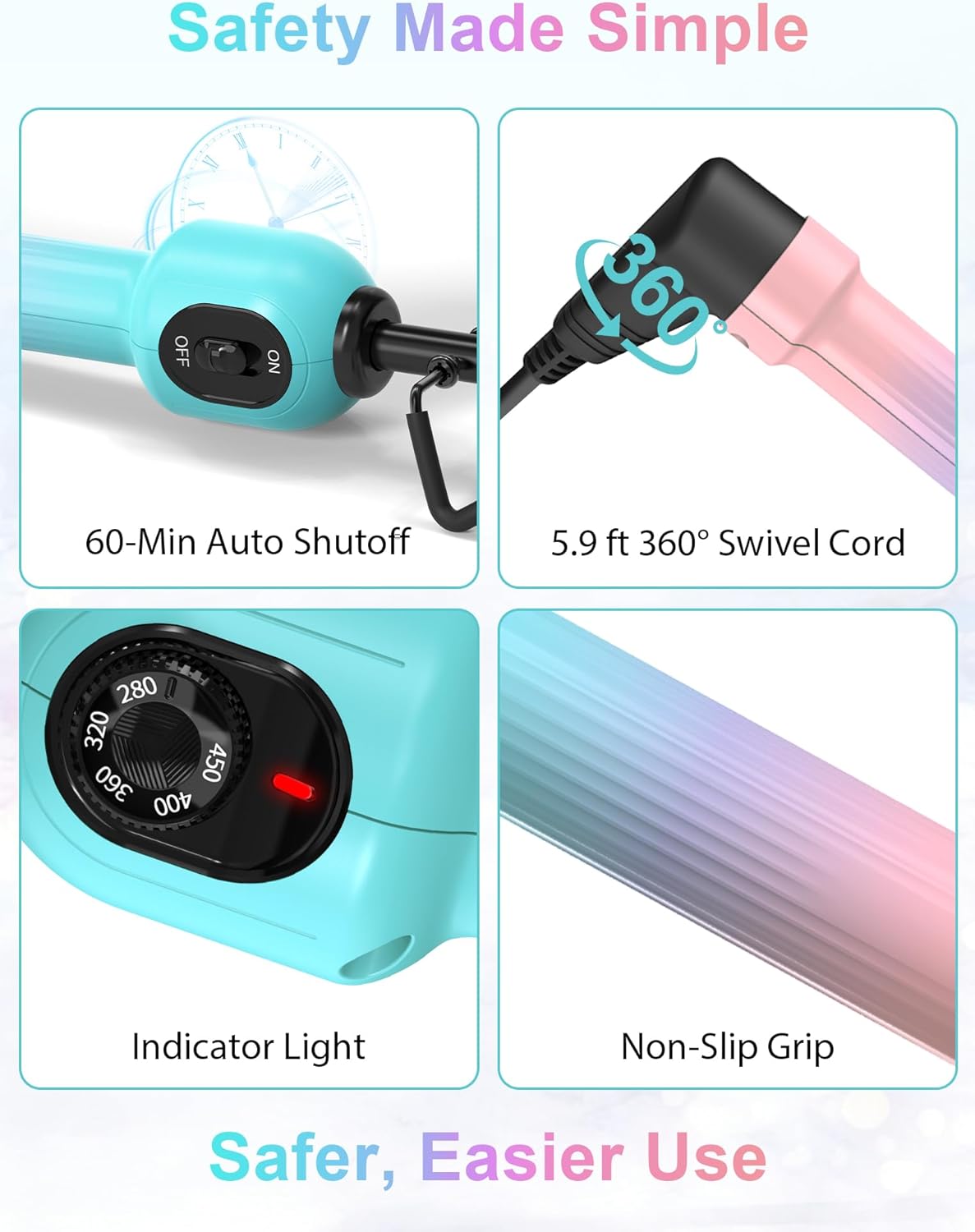 Professional Hot Comb for Wigs & Black Women Hair, 5 Heat Dial 280-450°F Straightening Comb, Dual Voltage 100-240V, Gifts for Women