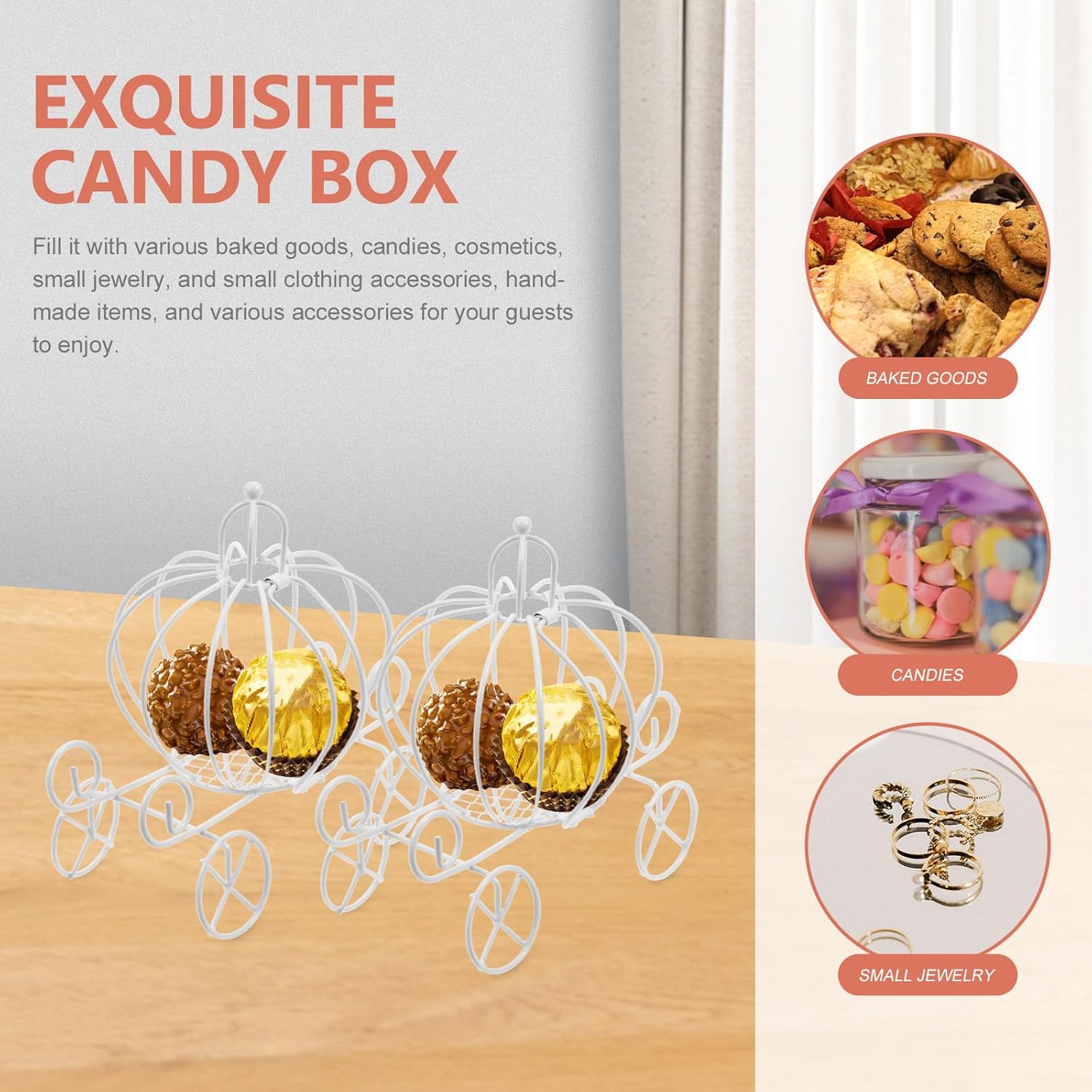 Yardwe 10Pcs Pumpkin Carriage Candy Boxes Party Favor Holders for Wedding Halloween Thanksgiving Christmas Decor 4.7X11.8X4.7 Inch Silver Candy Packaging Boxes