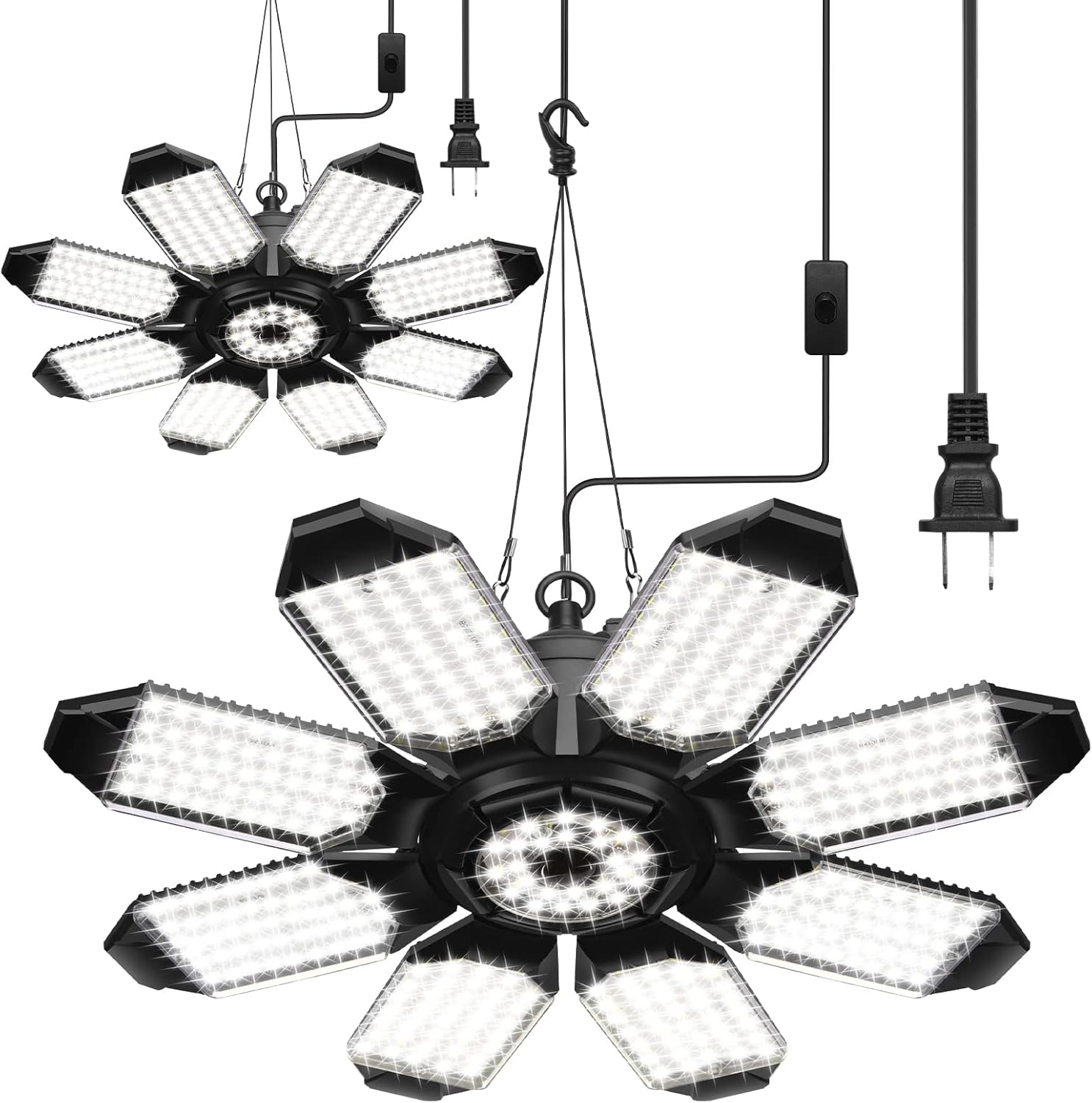 AUDLES 2 Pack Plug in Garage Light, 260W 26000LM LED Shop Light