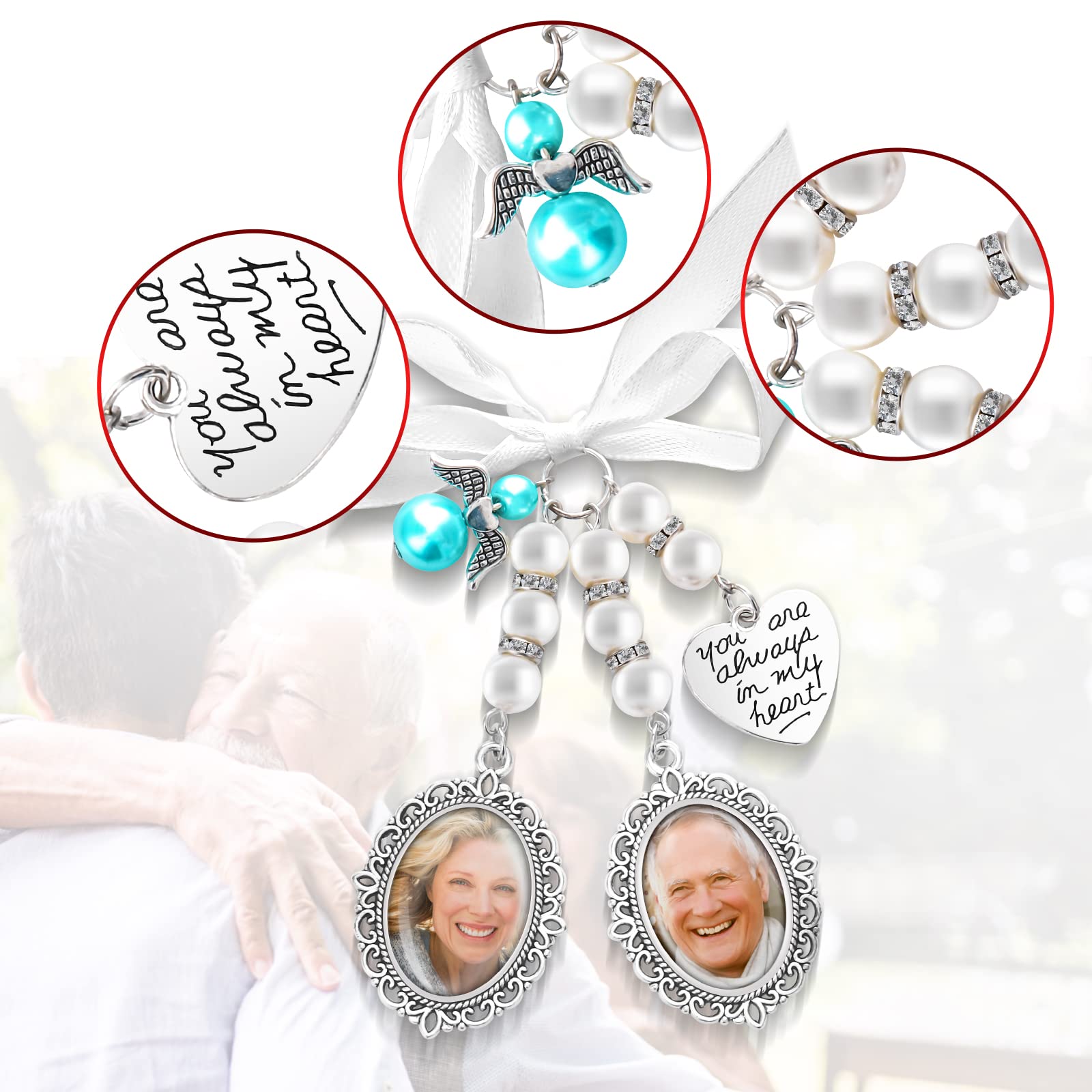 Yolev Wedding Bouquet Charm Ramo de Novia Perla Decoración Fiesta Boda Compromiso