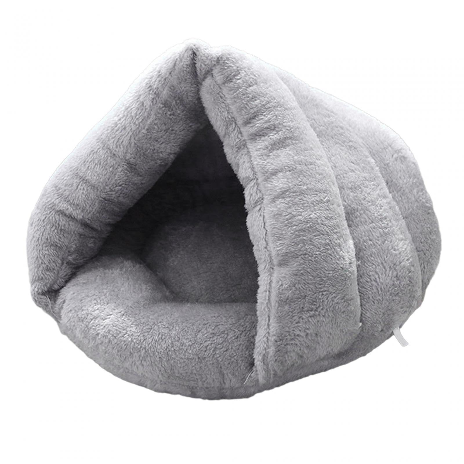 kowaku Lit Chaud en Forme de Pantoufle pour Chien et Chat, Coussin Chaud Lavable pour Chaton d'intérieur, Gris Clair 50cmx40cm
