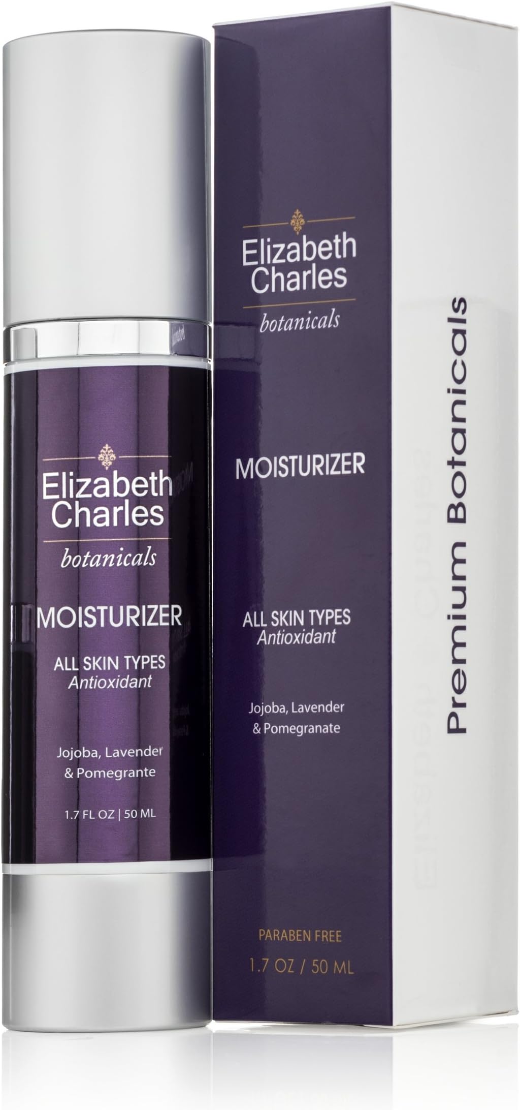 Elizabeth Charles - Organic Facial Moisturizer with Hyaluronic Acid Face Cream For All Skin Types with Vitamin E and Green Tea 1.7 oz
