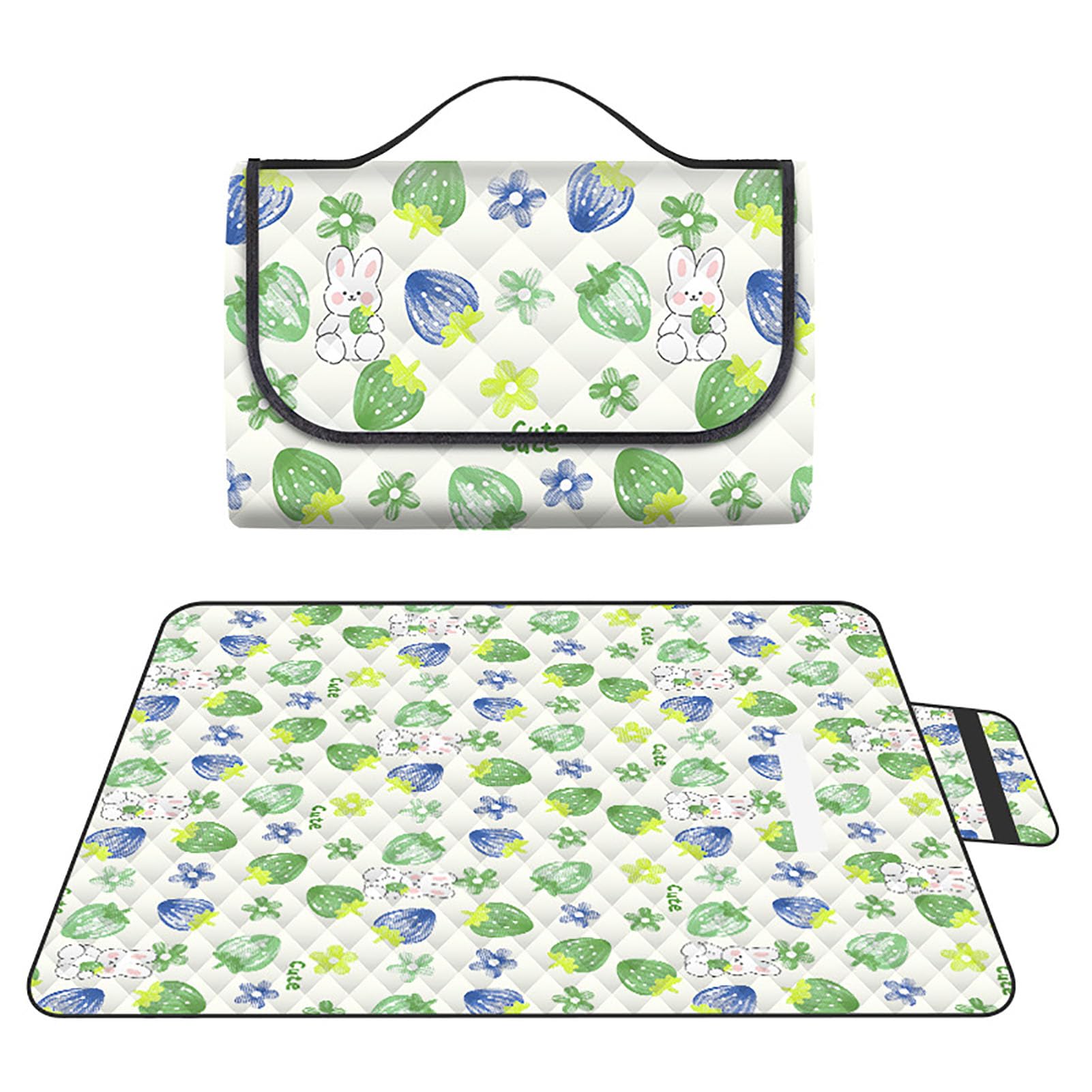 Stuoia Campeggio, Tappetino da Picnic Lavabile Leggero Multiuso Portatile Leggero Antivento Plaid Picnic Blanket per All'aperto,Viaggi,Parchi,Spiaggia,Rabbit,200×200cm