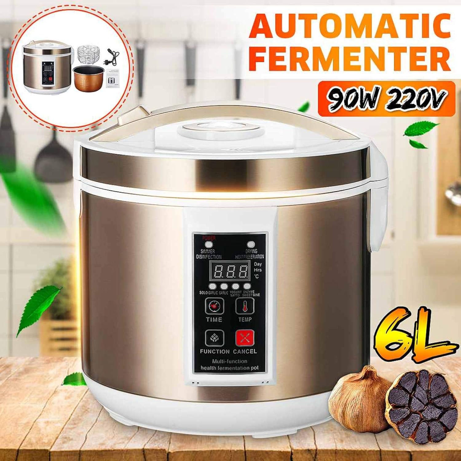 Black Garlic Fermenter 6L 220V Automatic Yogurt Maker Intelligent Control Diy Ferment Smart Fermentation Machine