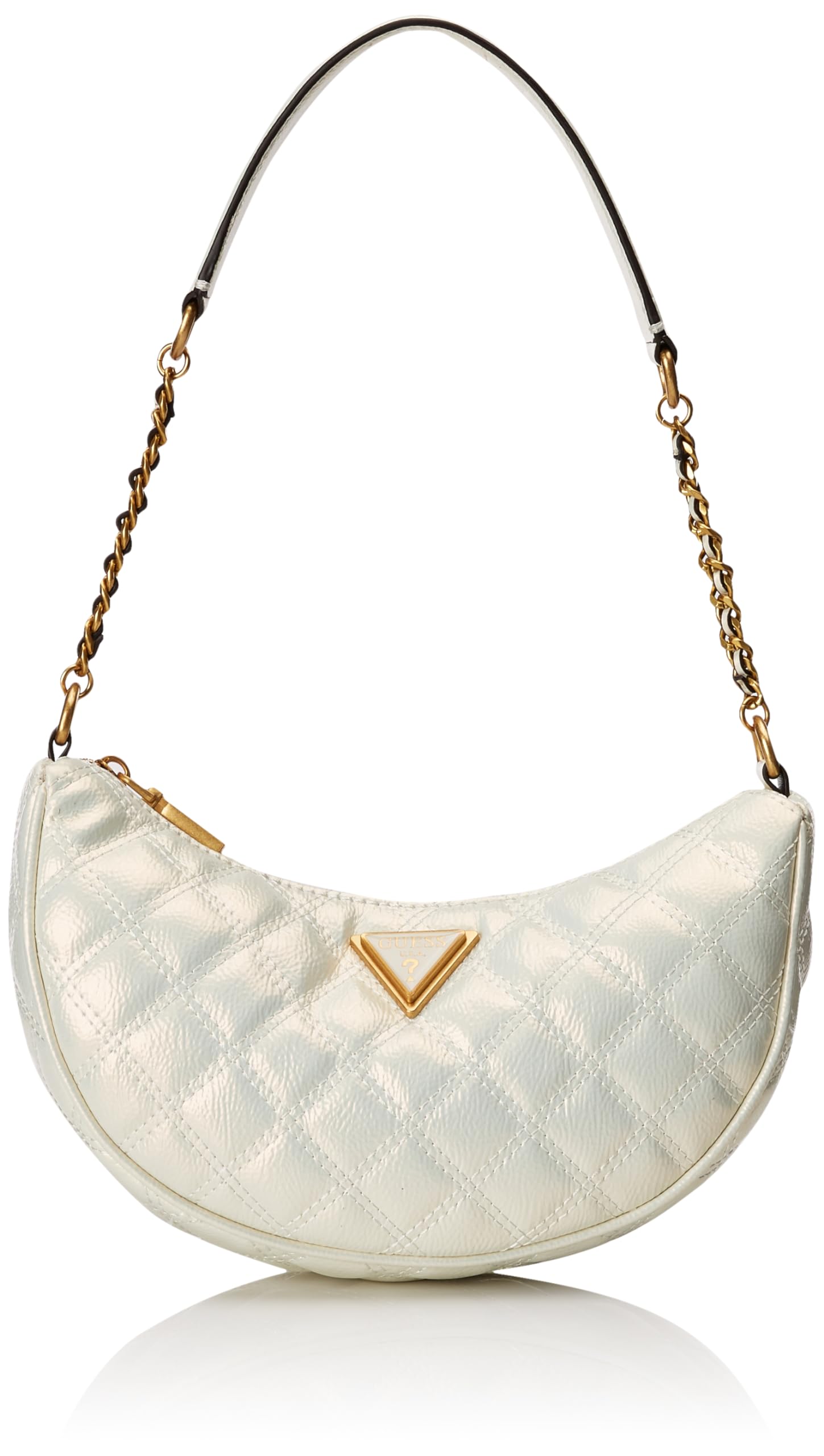 GUESS Giully Top Zip Hombro, Bolso Bandolera, Cremallera Superior Mujeres, Blanco, Einheitsgröße